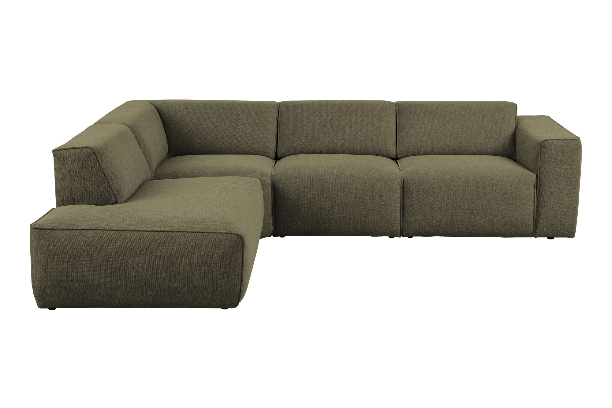 andas Ecksofa »Noord mit Kedernaht, Breite 282 cm«, Cord, Struktur, Webstoff, mit Wellenunterfederung, Massivholzrahmen