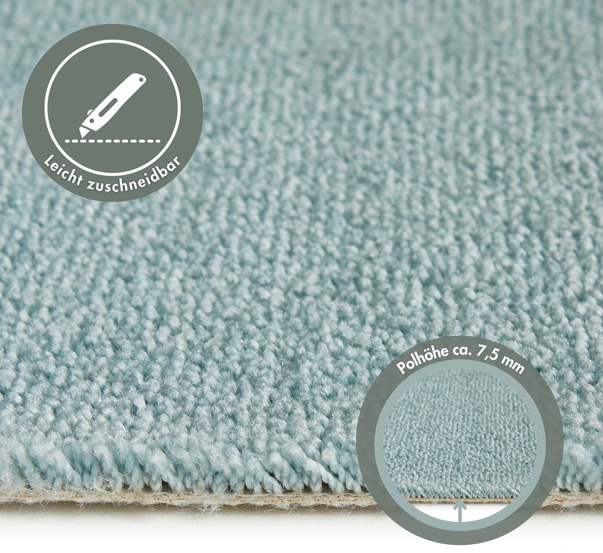 Andiamo Teppichboden »Levin, Velours, Made in Belgium«, rechteckig, 10 mm Höhe, Uni Farben, Breite 400 cm oder 500 cm, weiche Qualität