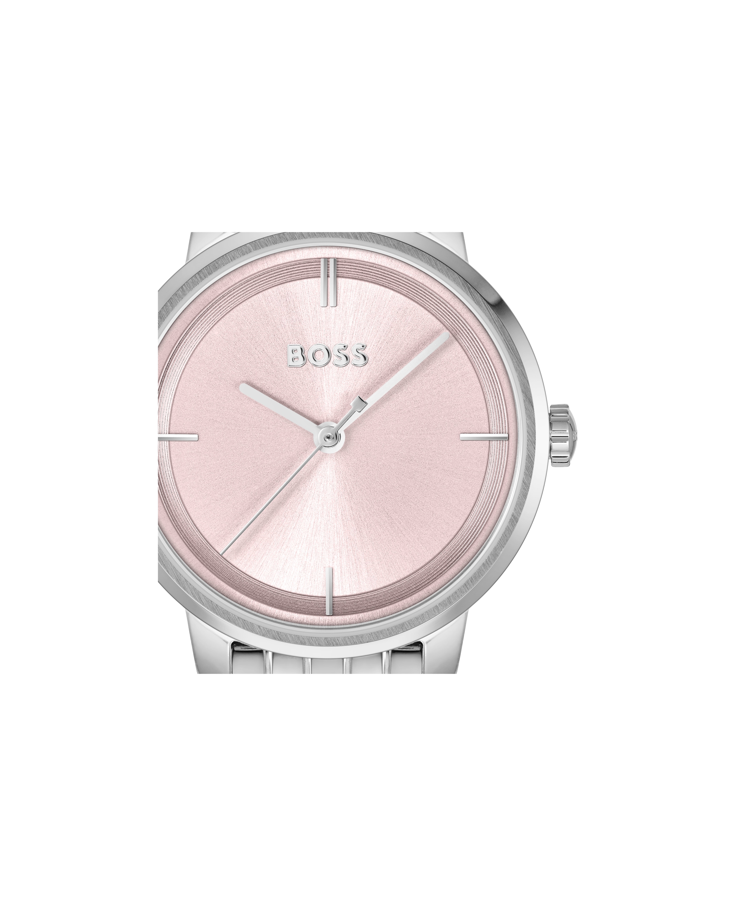 BOSS Quarzuhr »LUCIA« Armbanduhr, Damenuhr, Edelstahlarmband, analog, Glassteine