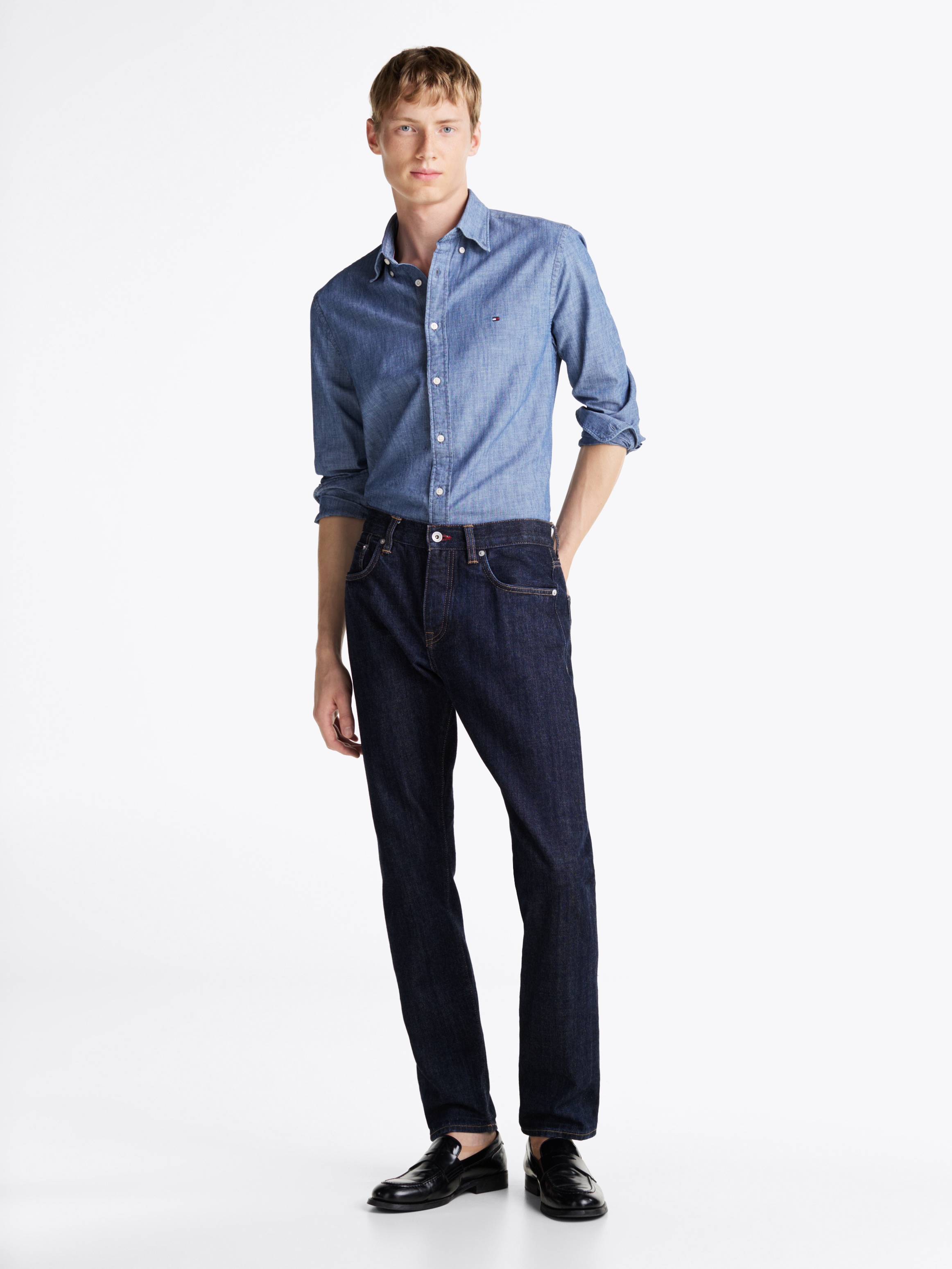 Tommy Hilfiger Langarmhemd »CHAMBRAY SOLID RF SHIRT«