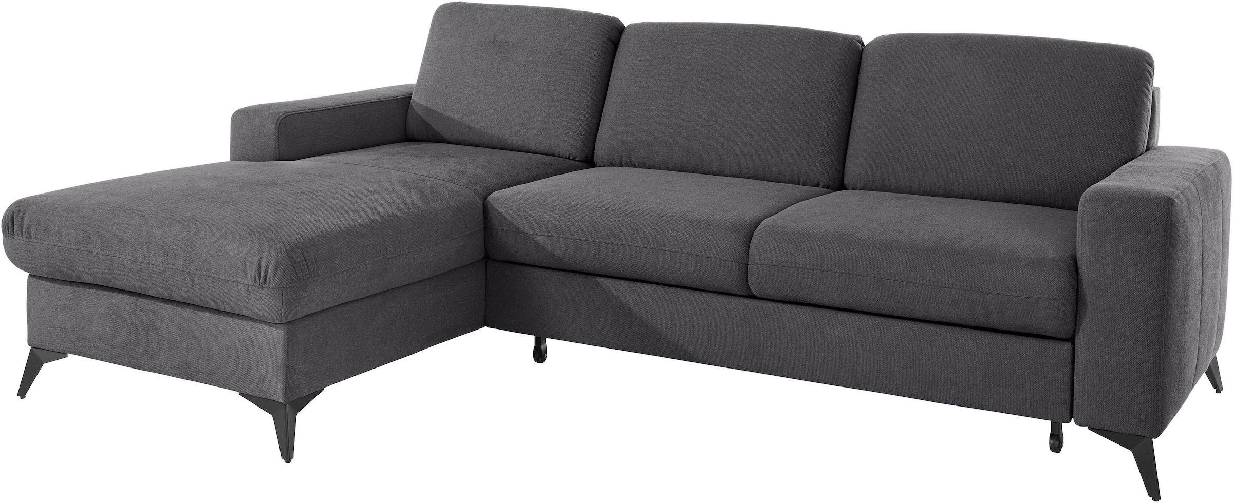 Places of Style Ecksofa »Lolland L-Form«, Wahlweise mit Bettfunktion und Bettkasten, Federkern