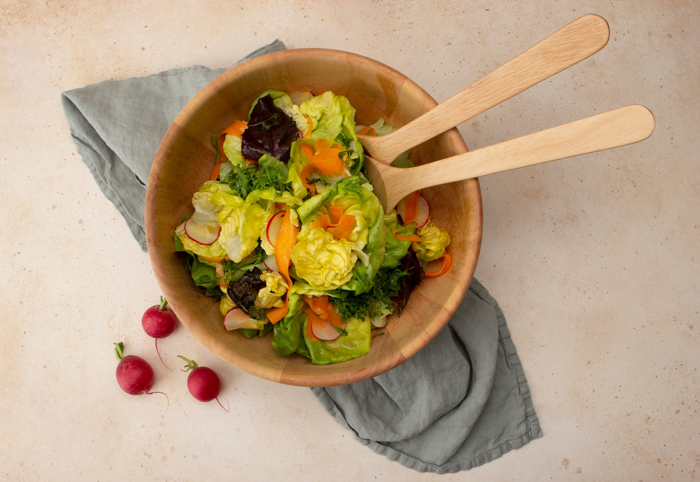 Continenta Salatbesteck Gummibaum-Holz