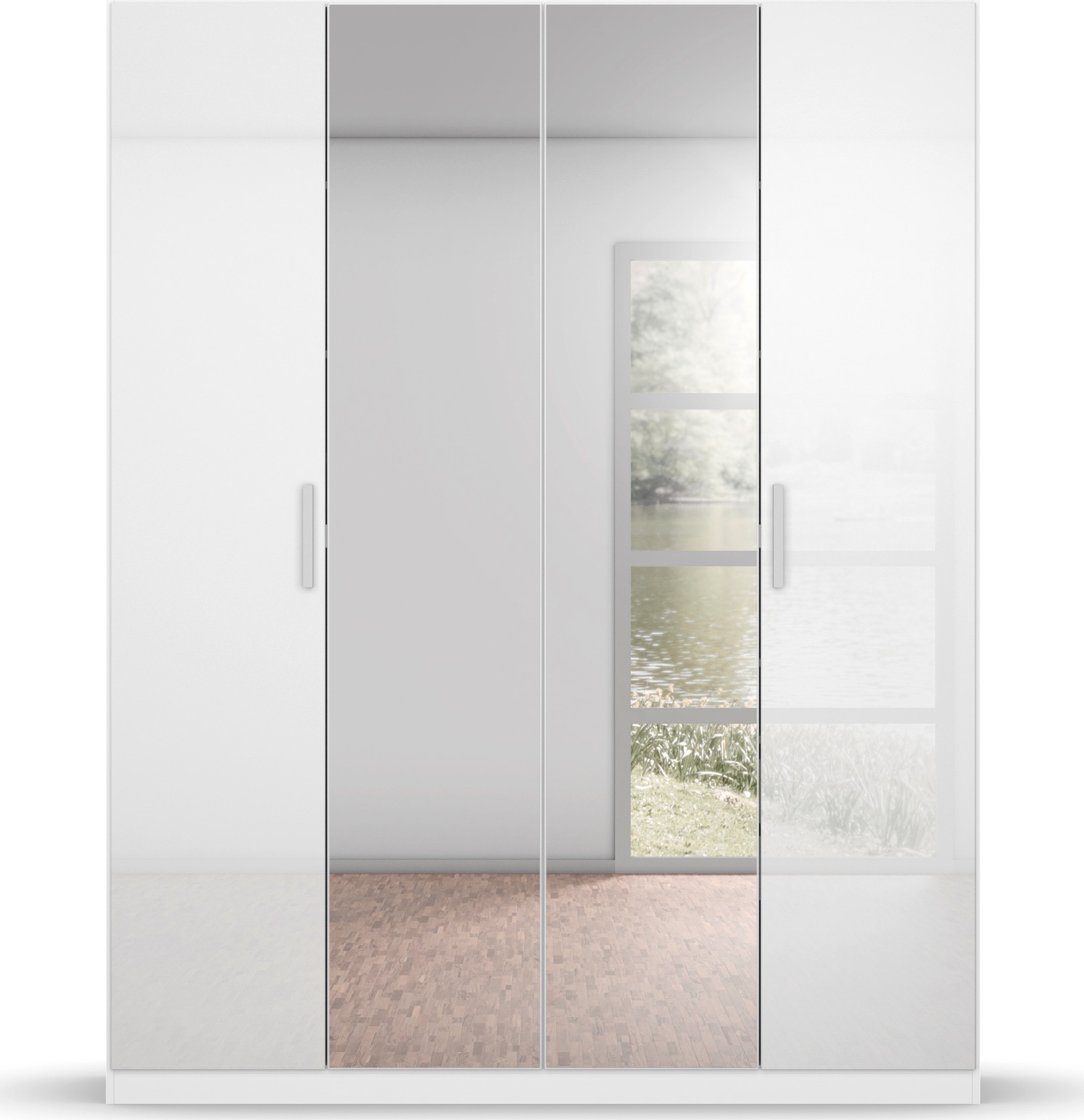 rauch Drehtürenschrank »Kleiderschrank Schrank Garderobe KOLUNA Hochglanz-Front und Spiegel« Breiten 181/226/271/315 cm Höhen 210/229 cm,  Hochglanzfront mit Spiegel, inkl. 2 Innenschubladen sowie extra Böden