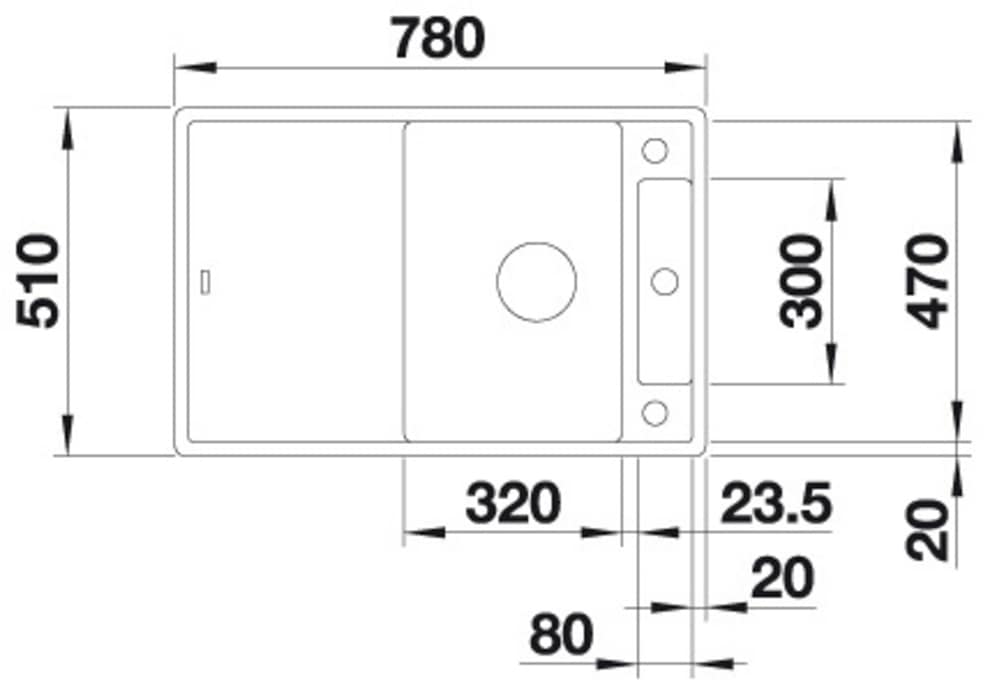 Blanco Granitspüle »AXIA III 45 S« 1 Stk. tlg. inklusive gratis Esche-Compound-Brückenschneidebrett