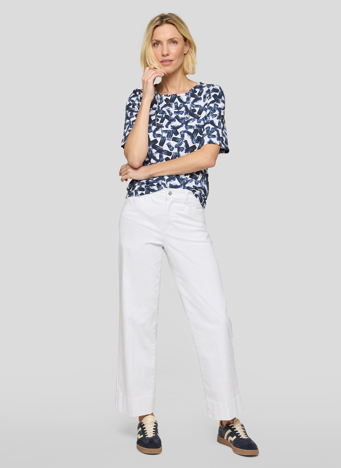 Rabe Rundhalsshirt mit Allover-Muster