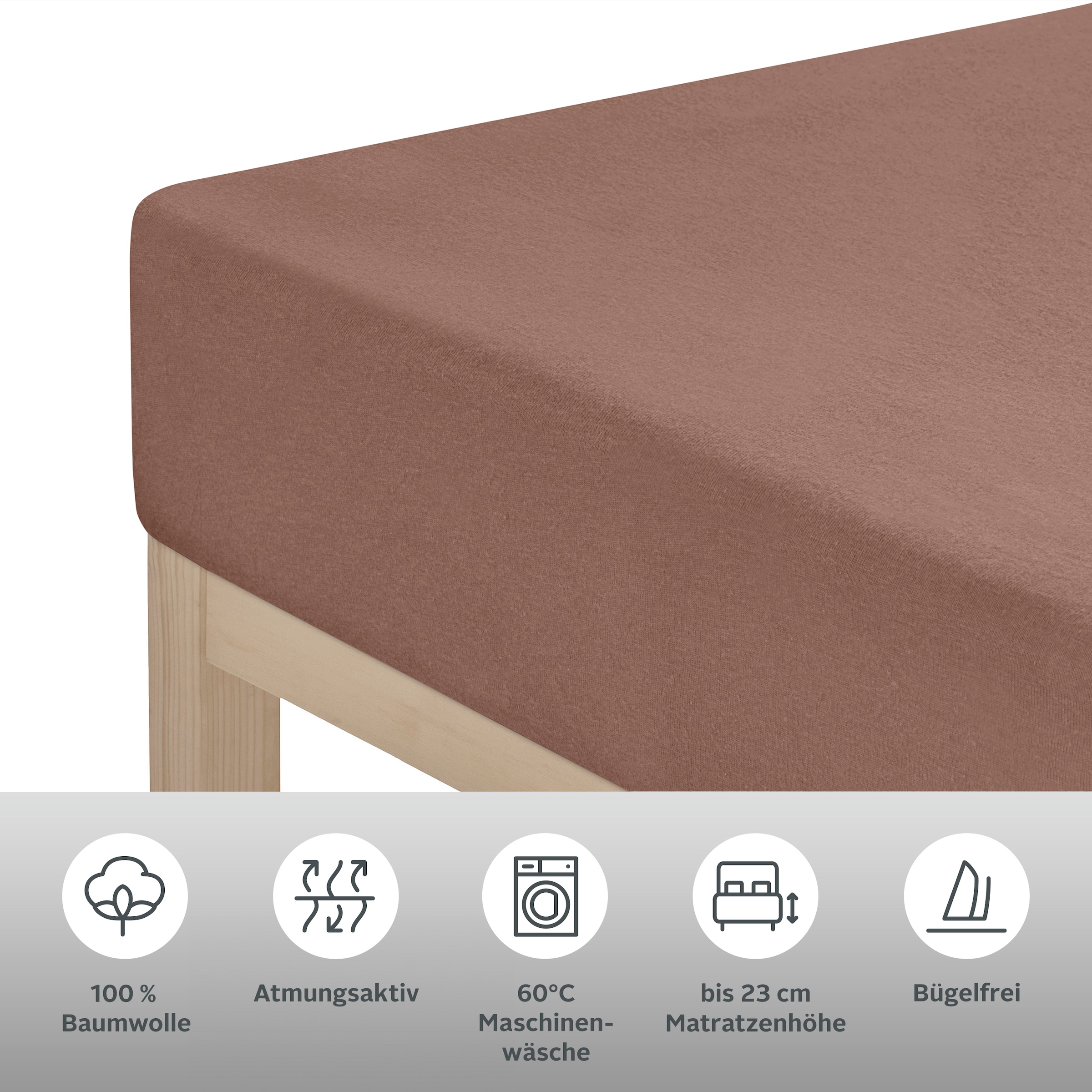 LeGer Home by Lena Gercke Spannbettlaken »ANISA Jersey aus 100% Baumwolle, 150 g/m²« Premium Bettlaken für Matratzen bis 23 cm Höhe, perfekter Sitz