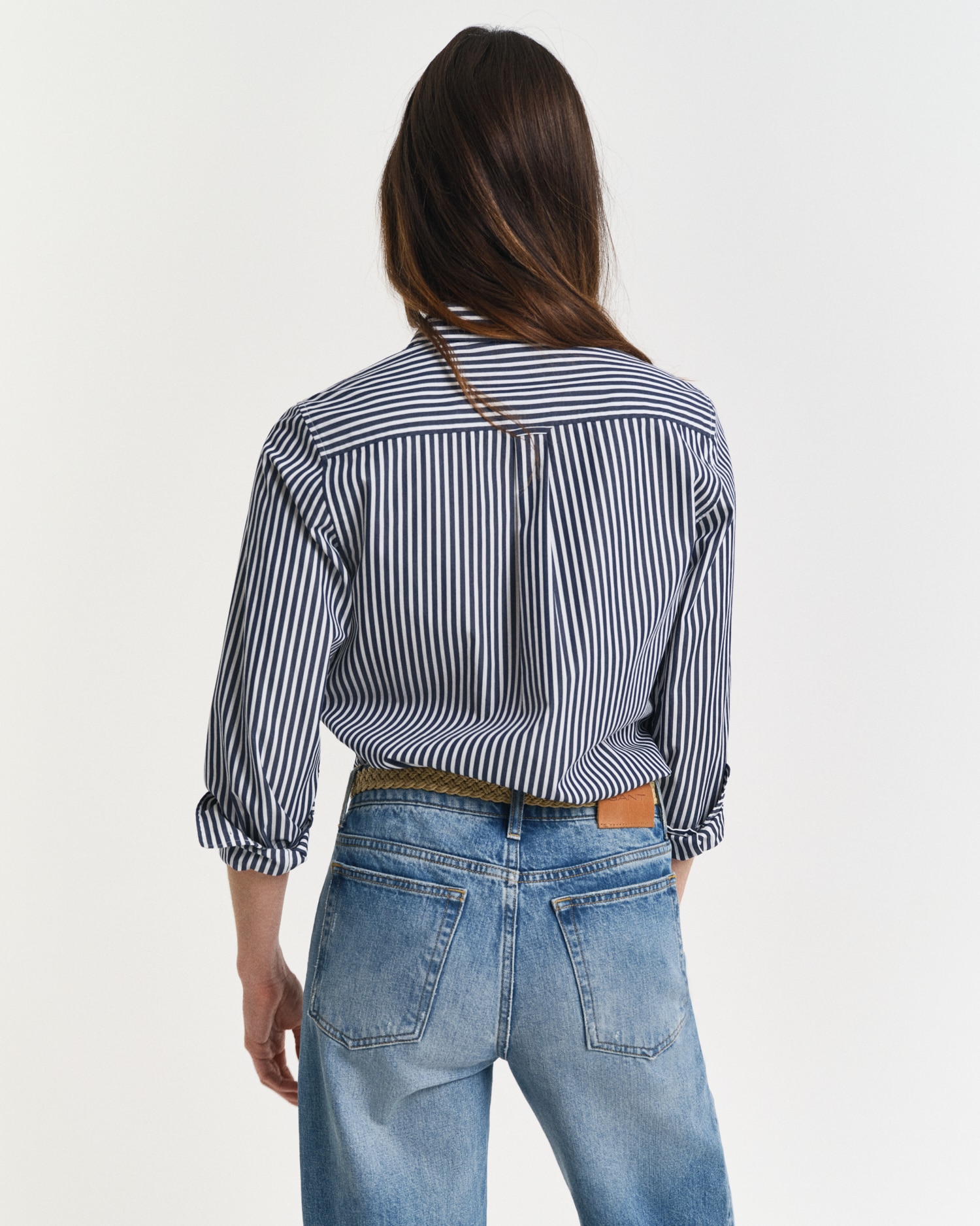 Gant Hemdbluse »REG POPLIN STRIPED SHIRT«, mit einer kleinen Logostickerei auf der Brust
