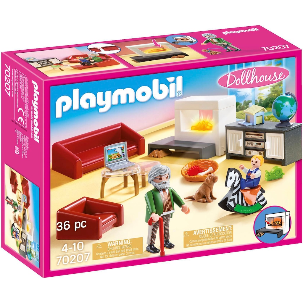 Playmobil® Konstruktions-Spielset »Gemütliches Wohnzimmer (70207), Dollhouse«, (36 St.)