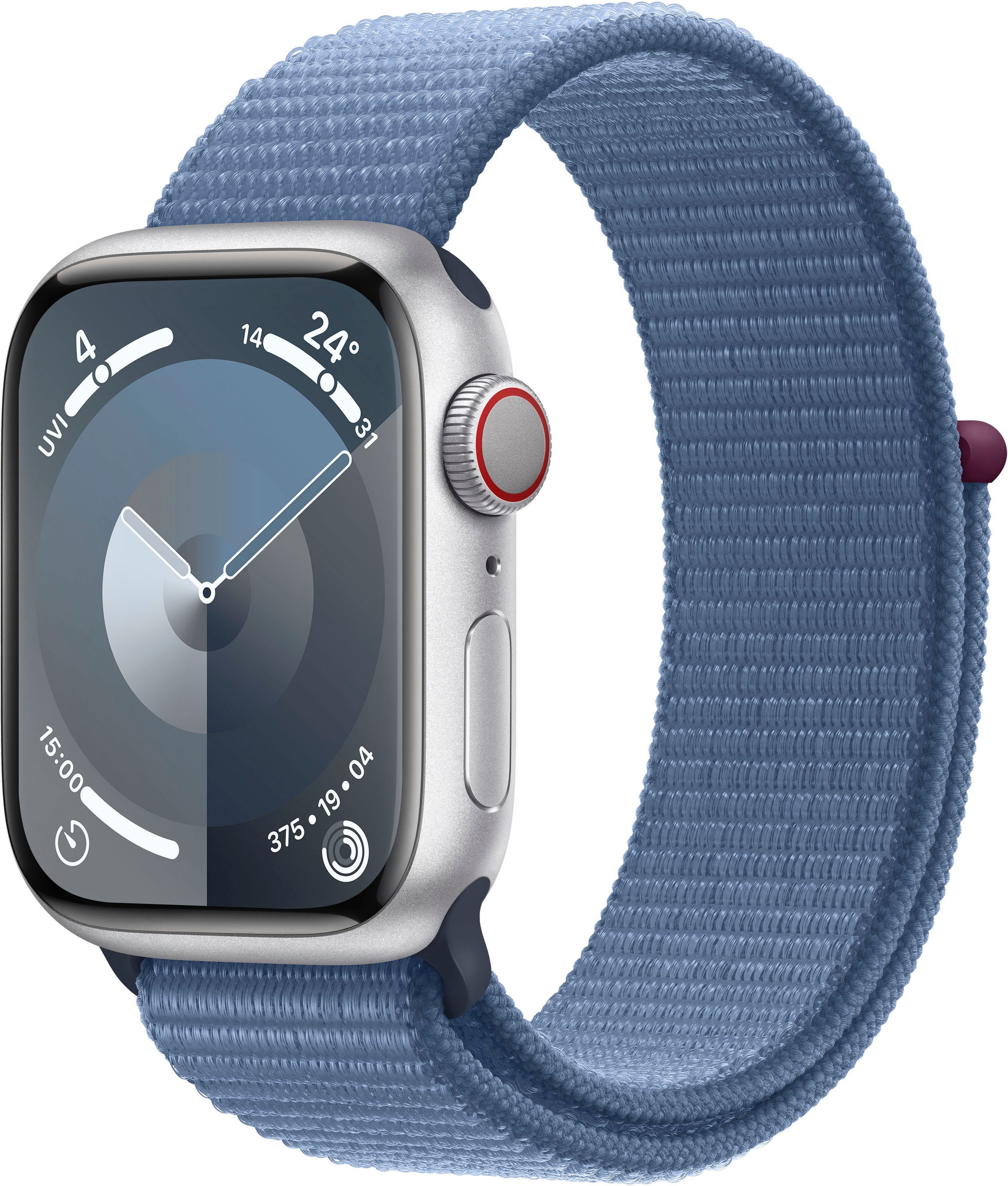 Apple Smartwatch »Watch Series 9 Aluminium« (4,1 cm / 1,61 ′′) Watch OS 10;EKG;Blutsauerstoff App;Herzfrequenz in silberfarben, Größe One-Size