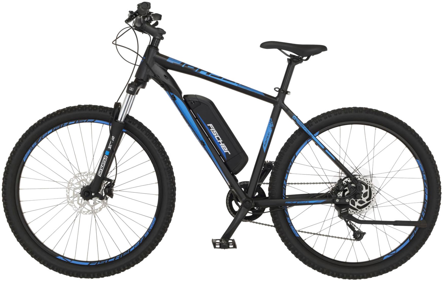 FISCHER Fahrrad E-Bike »MONTIS 2.1 418«, 9 Gang, Shimano, Altus, Heckmotor 250 W, (Schloss), Pedelec, Elektrofahrrad für Damen u. Herren, MTB, Mountainbike