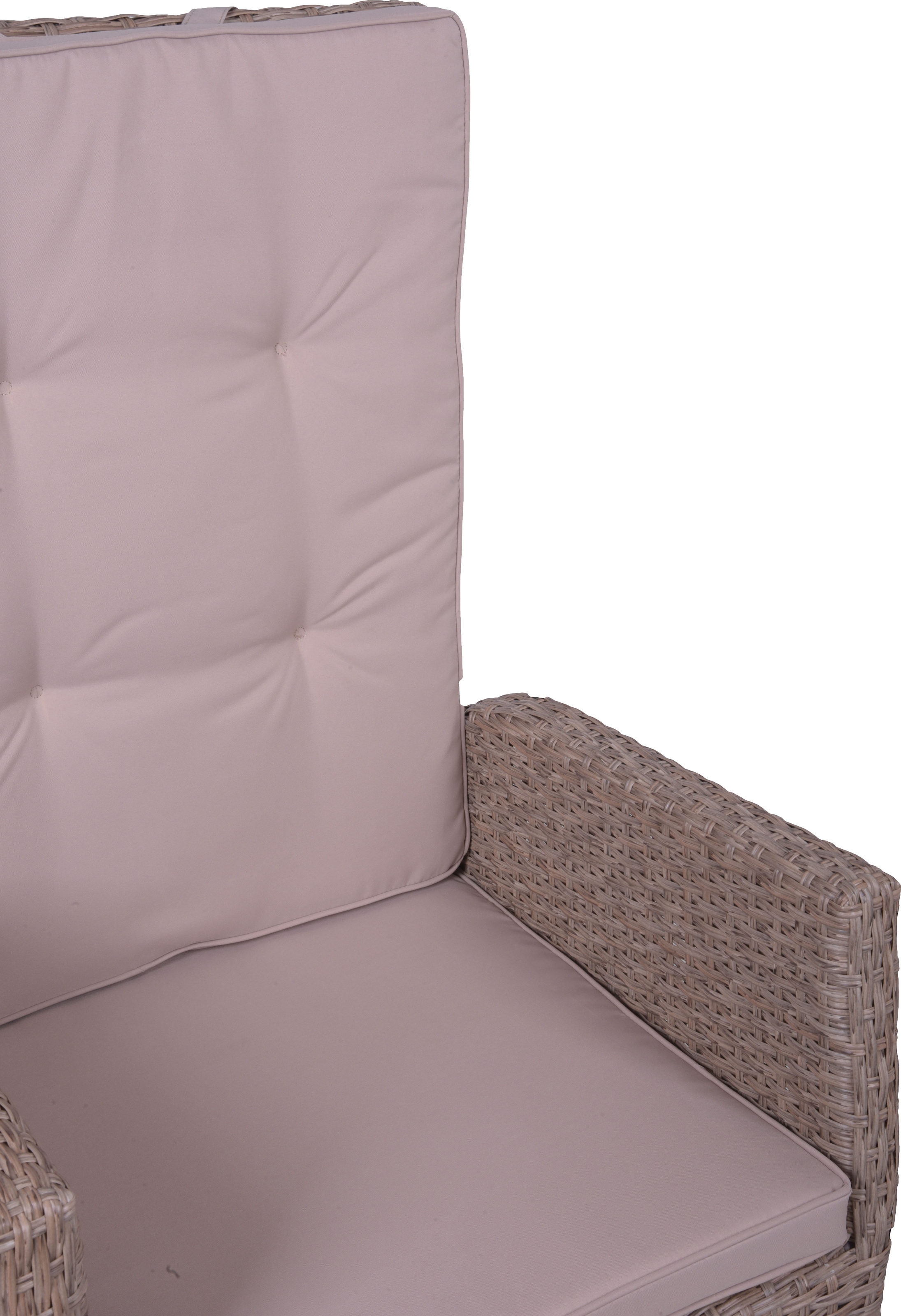 Garden Pleasure Garten-Essgruppe », Tischgruppe »BRAGA Set 03« , weidenbraun« Set, 5 Stk. tlg. 4 Sessel, mit Gasfedern, Tisch LxB: 180x90 cm, inkl Auflagen