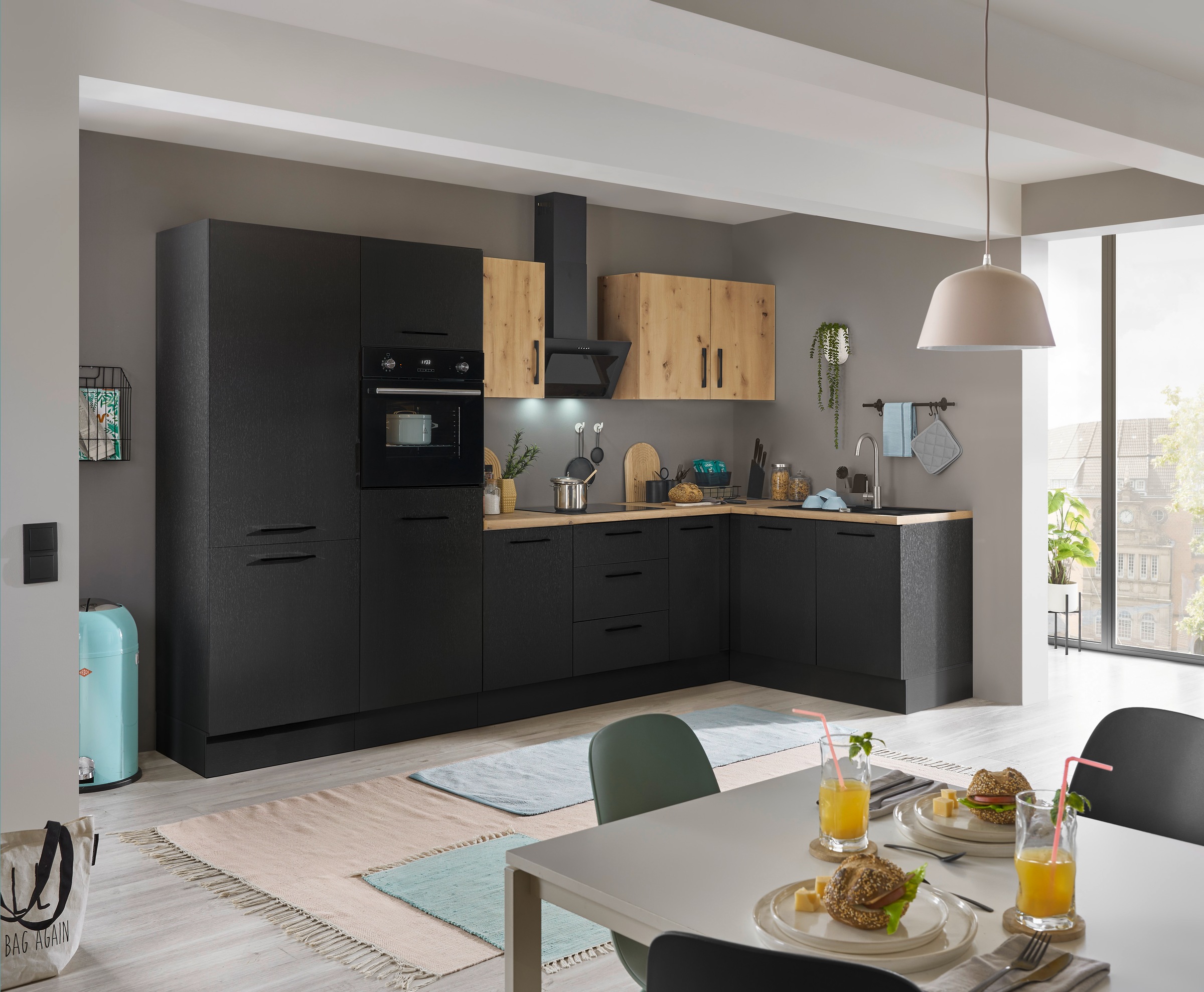 BASIC by Balculina Winkelküche »Turin«, Stellbreite 330x175 cm, wahlweise mit E-Geräten