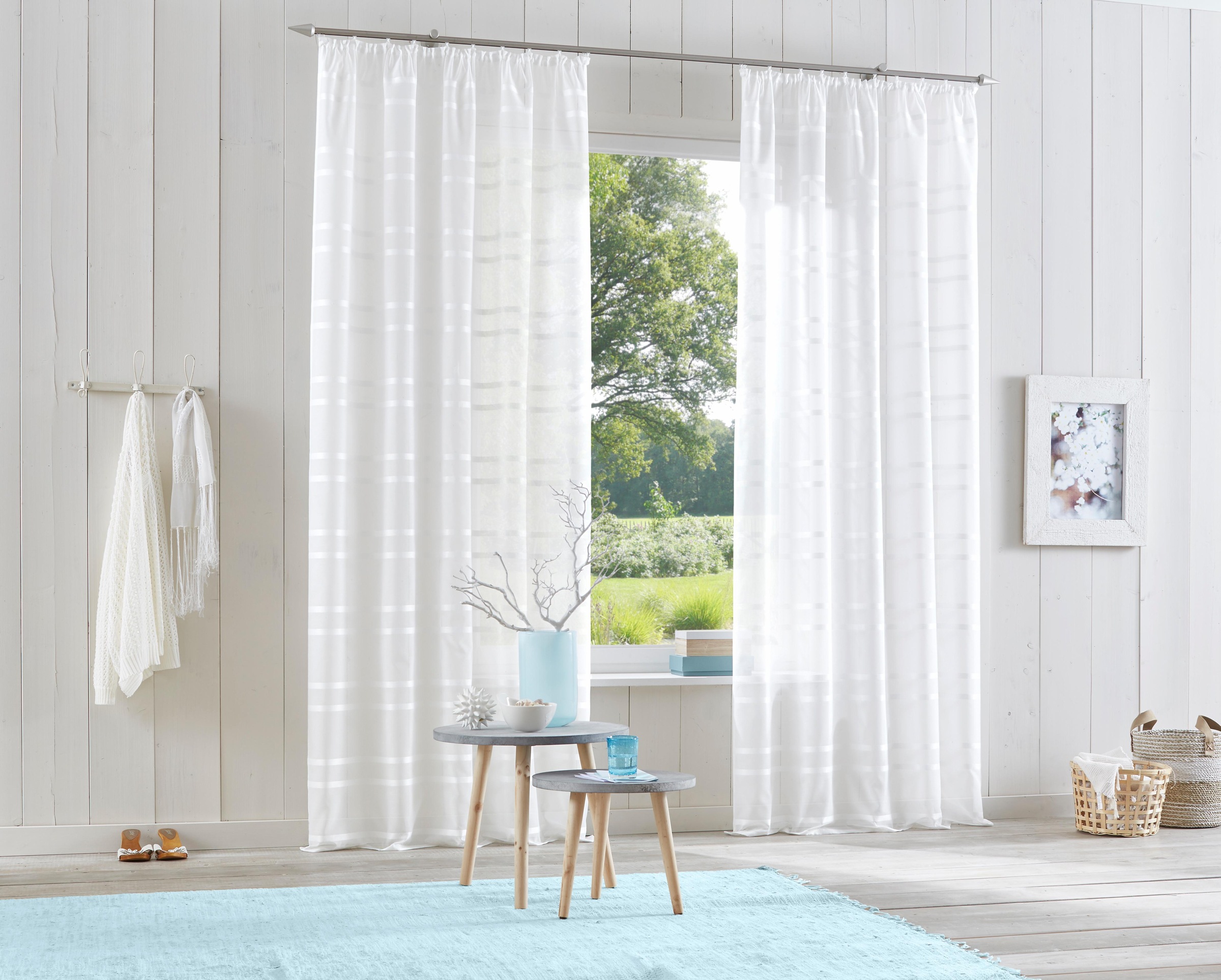 my home Gardine »Assen«, (2 St.), Vorhang, Fertiggardine, transparent