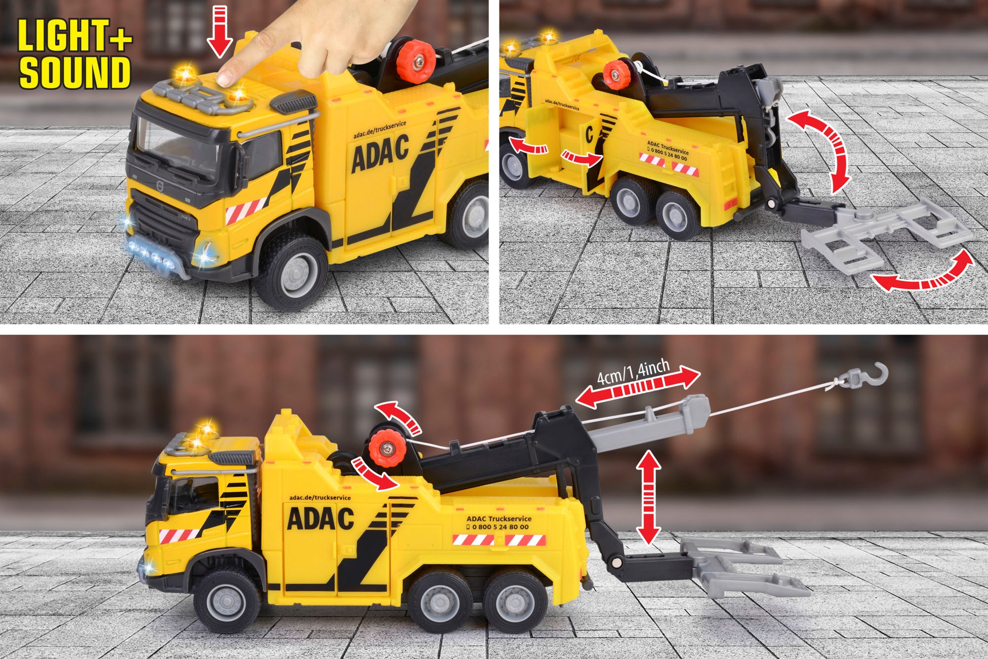 majORETTE Spielzeug-Abschlepper »Volvo Truck Abschleppwagen ADAC«