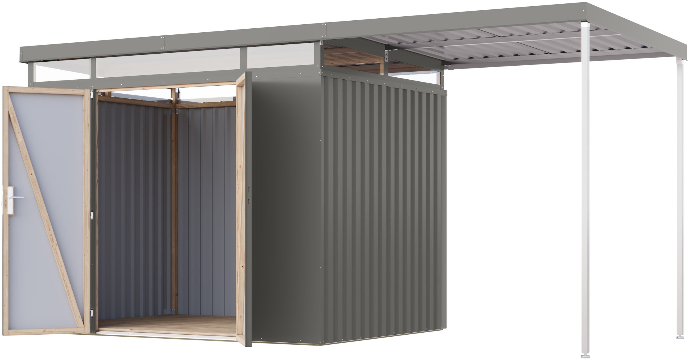 Karibu Gerätehaus »Titanium 3 SET mit Anbaudach«