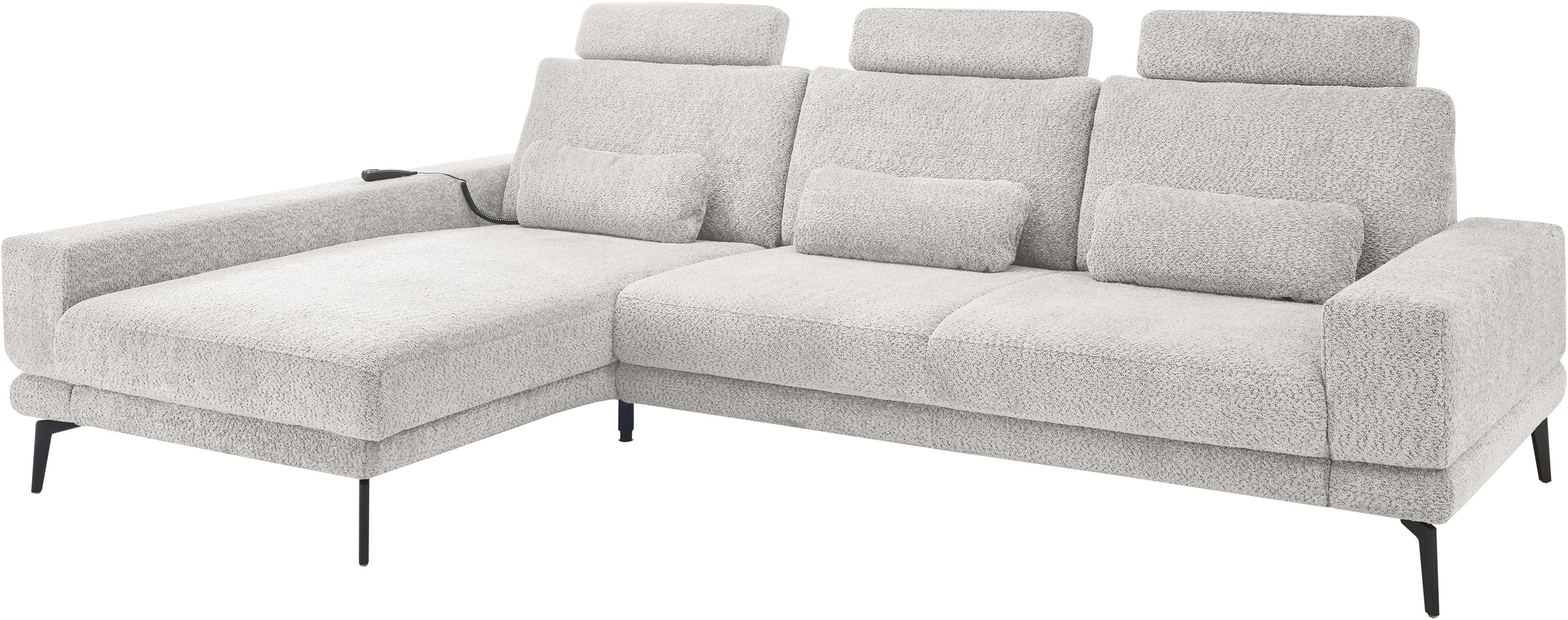 set one by Musterring Ecksofa »SO 3600«, mit Funktion, Kopfstützen und Nierenkissen, Breite 293 x Tiefe 180 cm