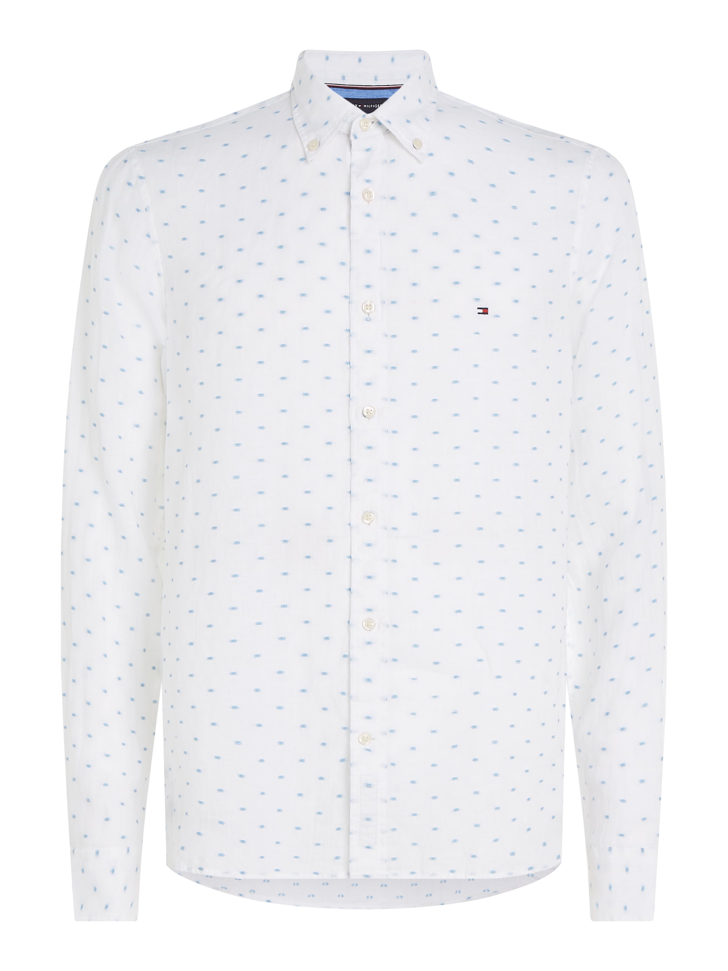 Tommy Hilfiger Langarmhemd »LINEN FIL COUPE SF SHIRT«, modisch gepunktet