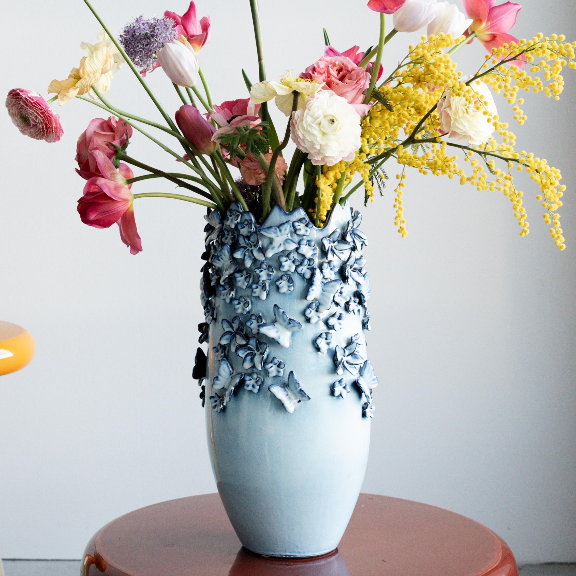 Kare Design Dekovase »Butterflies Lightblue 50cm«
