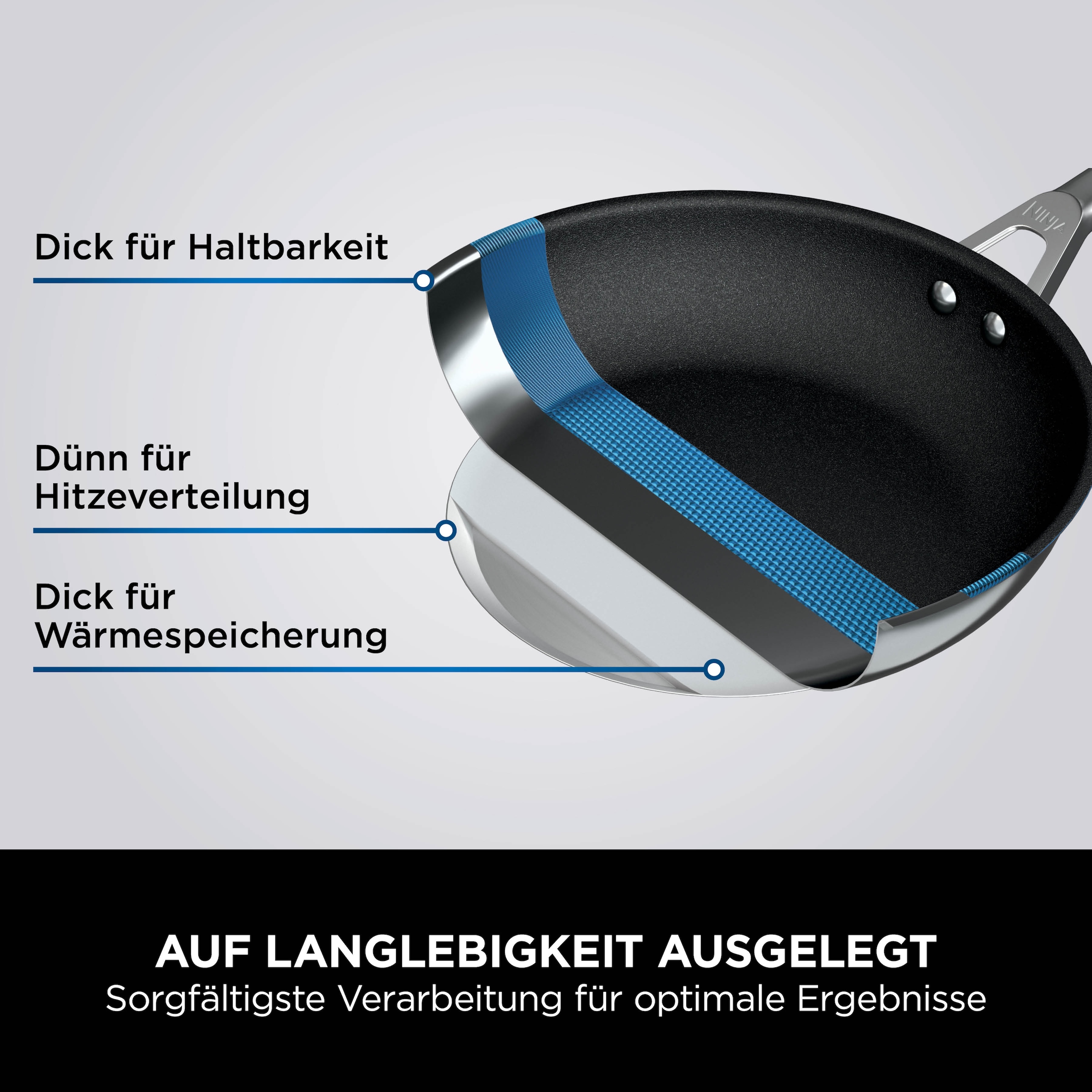 NINJA Wok »Ninja ZEROSTICK Premium Wok 28 cm C30928DE« Aluminium 1 Stk. tlg. Premium Kollektion, ZEROSTICK Technologie, garen ohne Fett