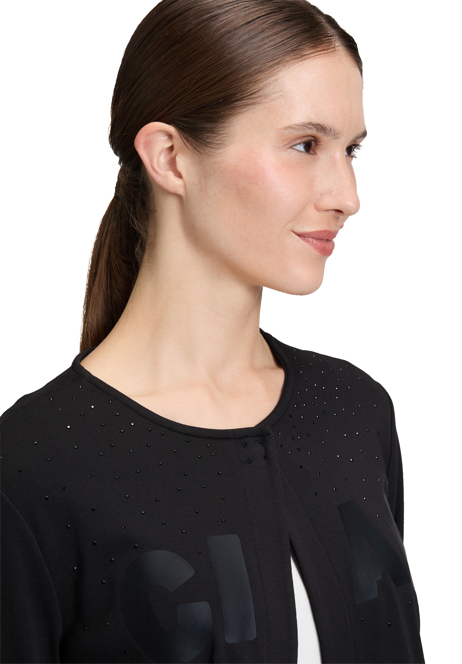 Betty Barclay Langarmshirt »Shirtjacke mit Rundhalsausschnitt«