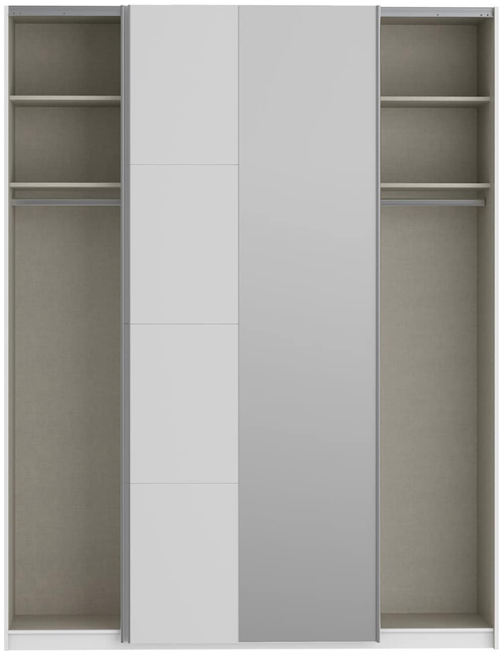 FORTE Schwebetürenschrank »Fittio. Made in Europe, 2 Schiebetüren, modernes Design«, Höhe 2,35 mtr, stehende Montage, Spiegel