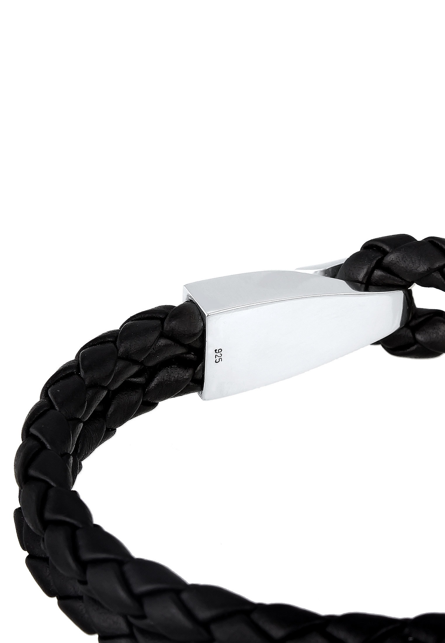 Kuzzoi Lederarmband »Armband Herren Leder Haken-Verschluß Maritim 925 Silber«