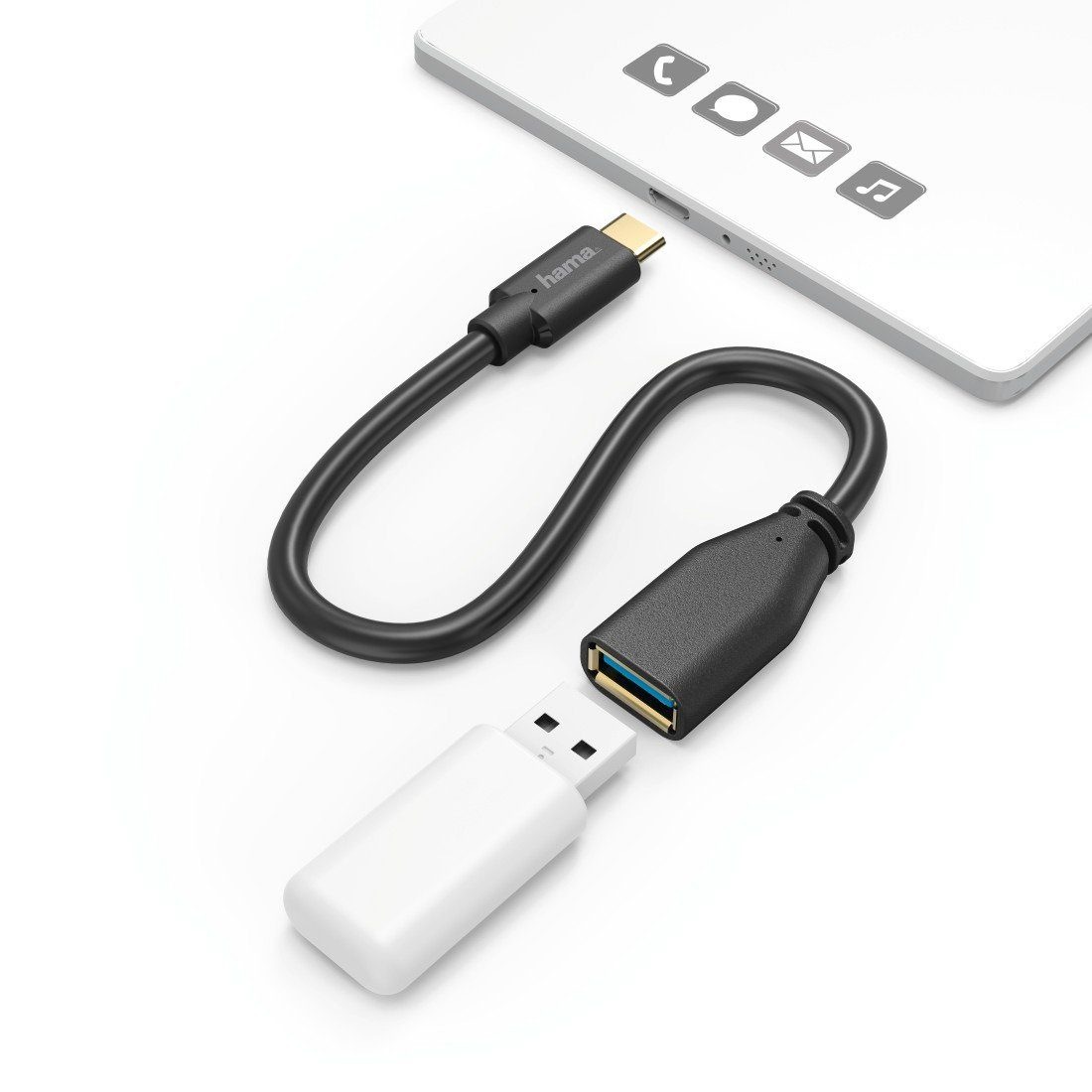 USB-C-Adapterkabel USB-C-Stecker USB-3.1-A-Kupplung 0,15 m »vergoldet«