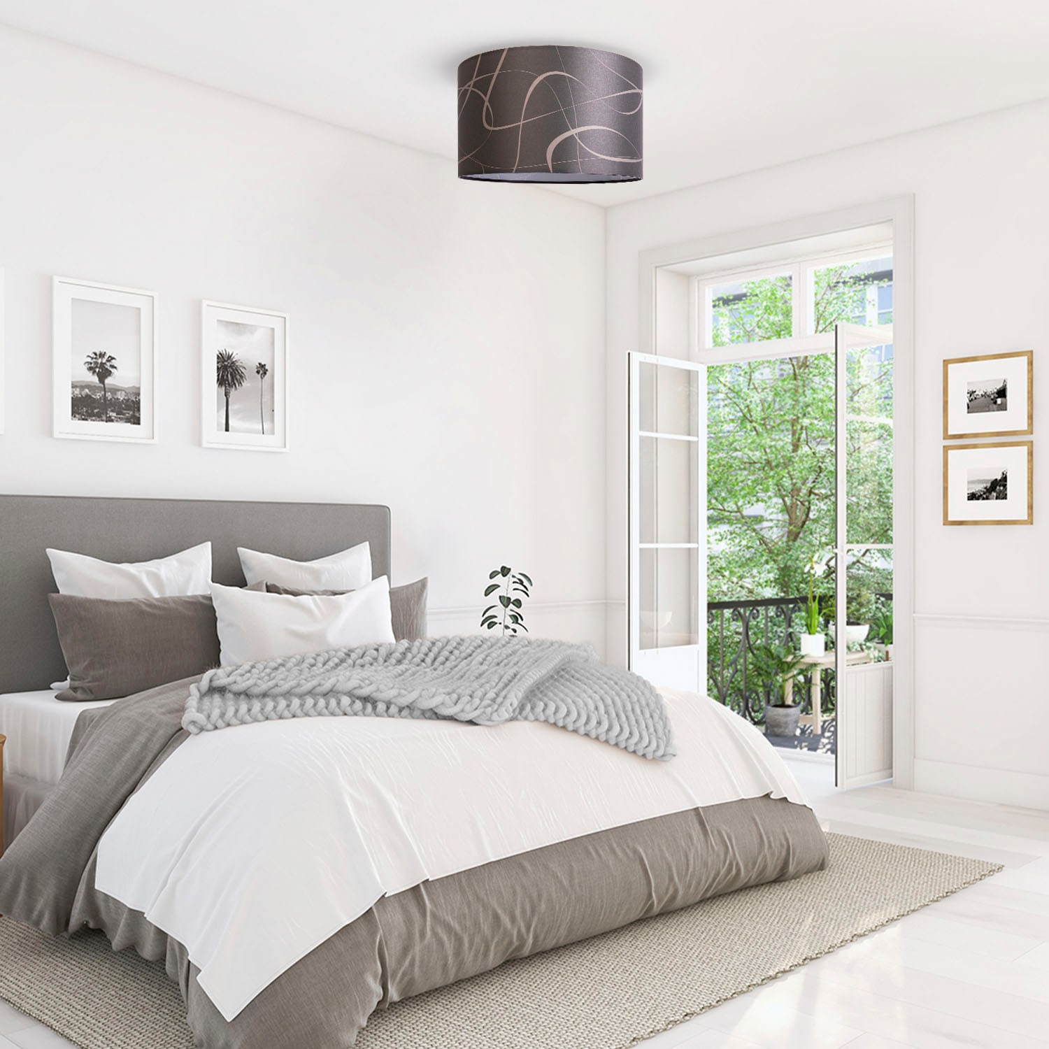 Paco Home Deckenleuchte »Hugo Tribal«, Leuchtmittel E27 | ohne Leuchtmittel, Deckenleuchte Stoff Schirmlampe Decke Esszimmer Modern Abstrakt