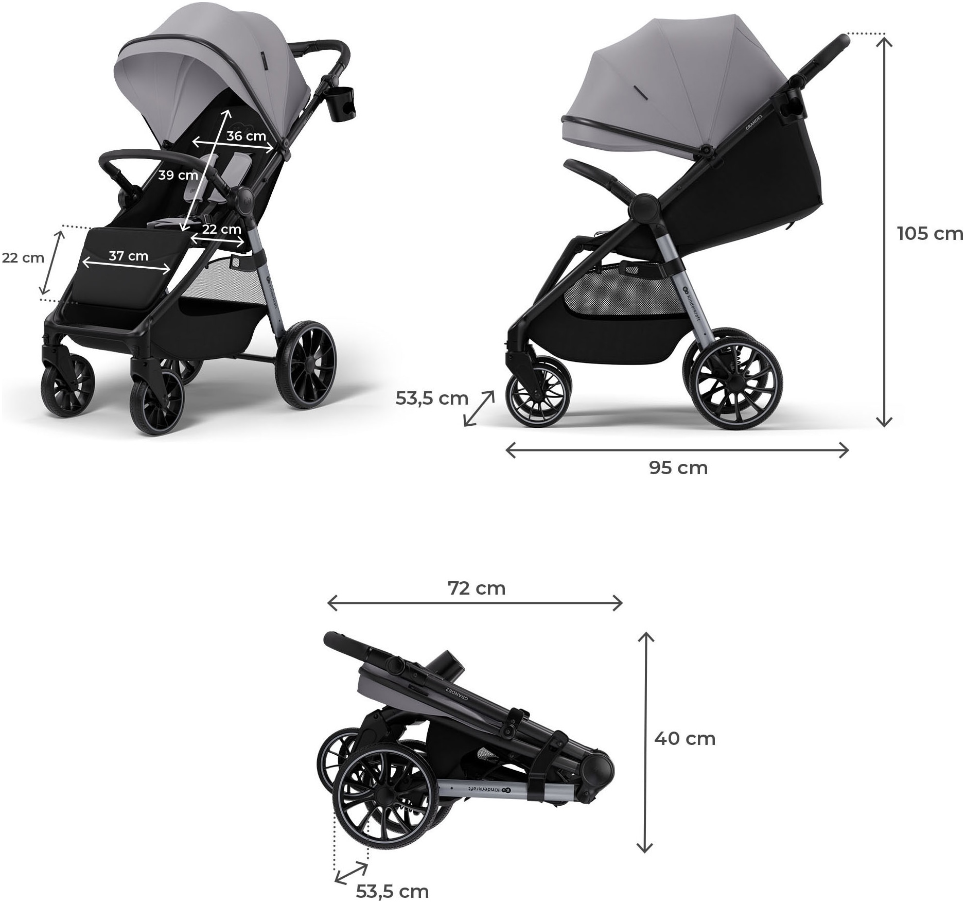Kinderkraft Kinder-Buggy »Grande 2« 22 kg