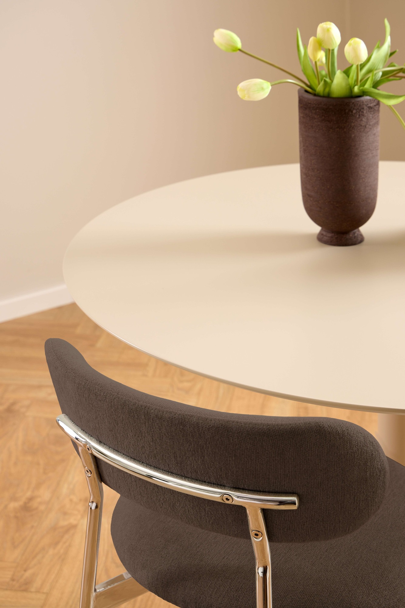 ACTONA GROUP Esszimmerstuhl »Lyric, Küchenstuhl, mit gepolsterter Sitzfläche« (Set) 2 Stk.Stuhl, Chenille, Retro-Futur, Chromstahlgestell, FSC™