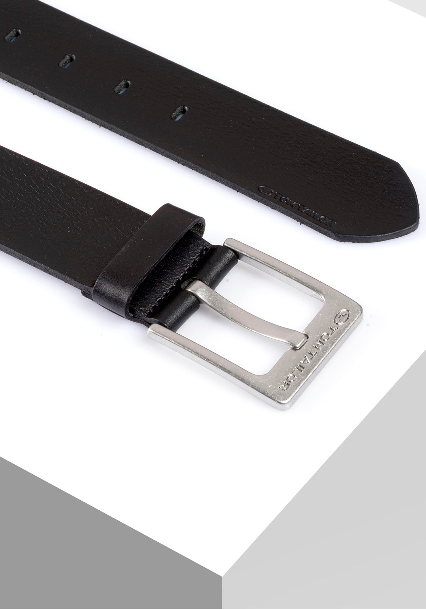 TOM TAILOR Ledergürtel »TTCALVINPLUS«, 4 cm breiter Herrengürtel, Casual und Jeans Look