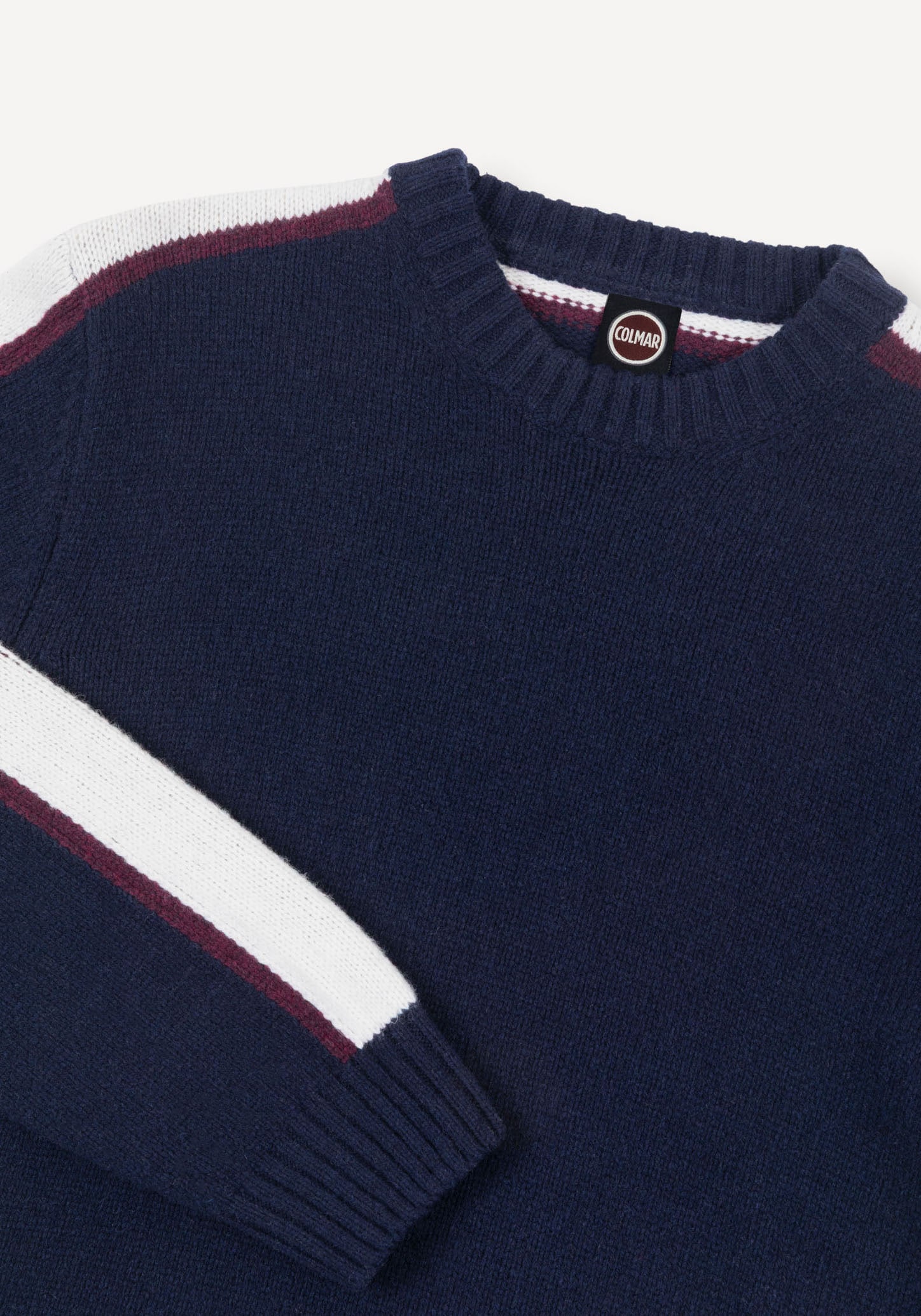 Colmar Strickpullover weiche Wollmischung, Regular Fit, Kontraststreifen