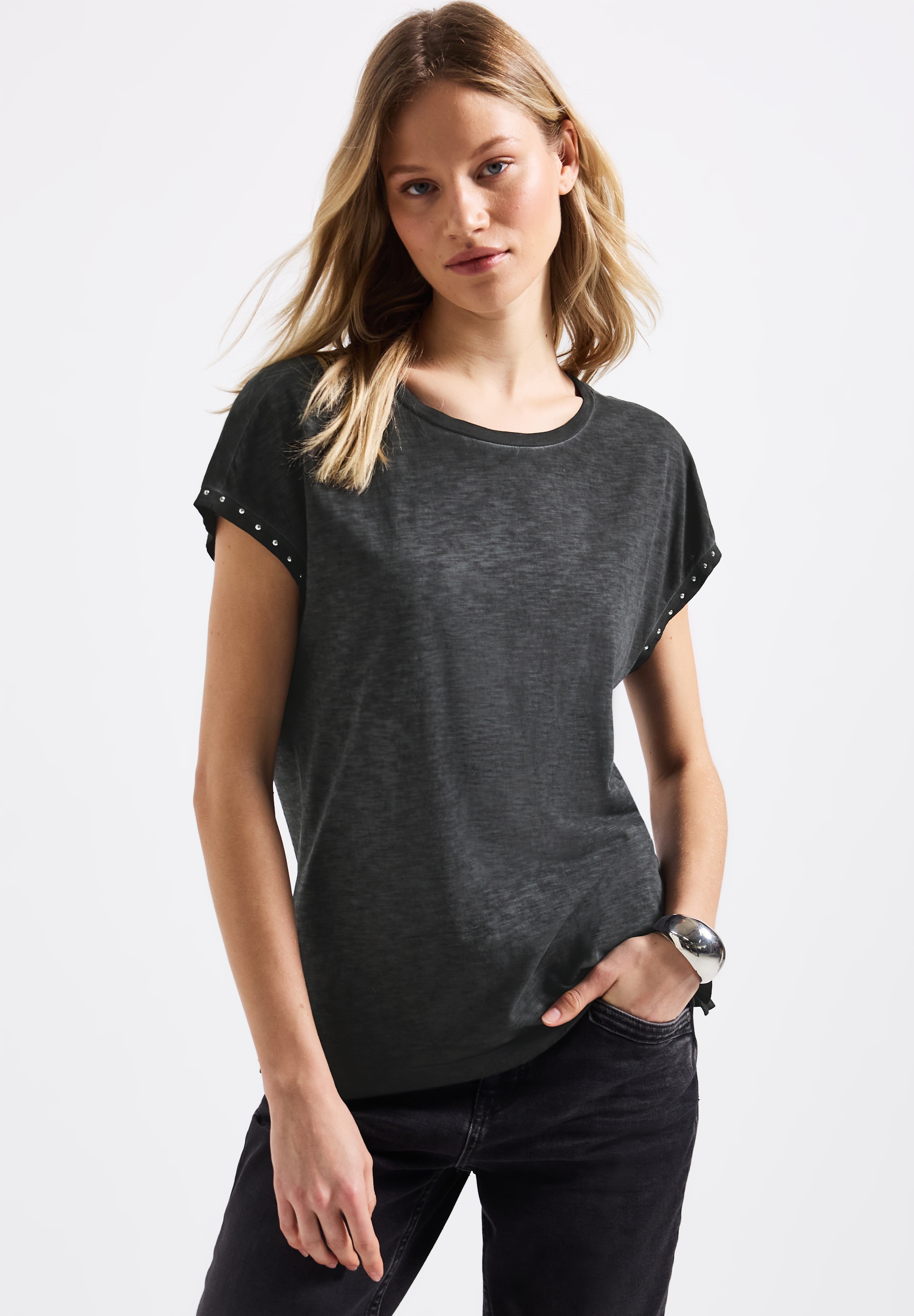 STREET ONE Shirttop, mit Nieten-Details