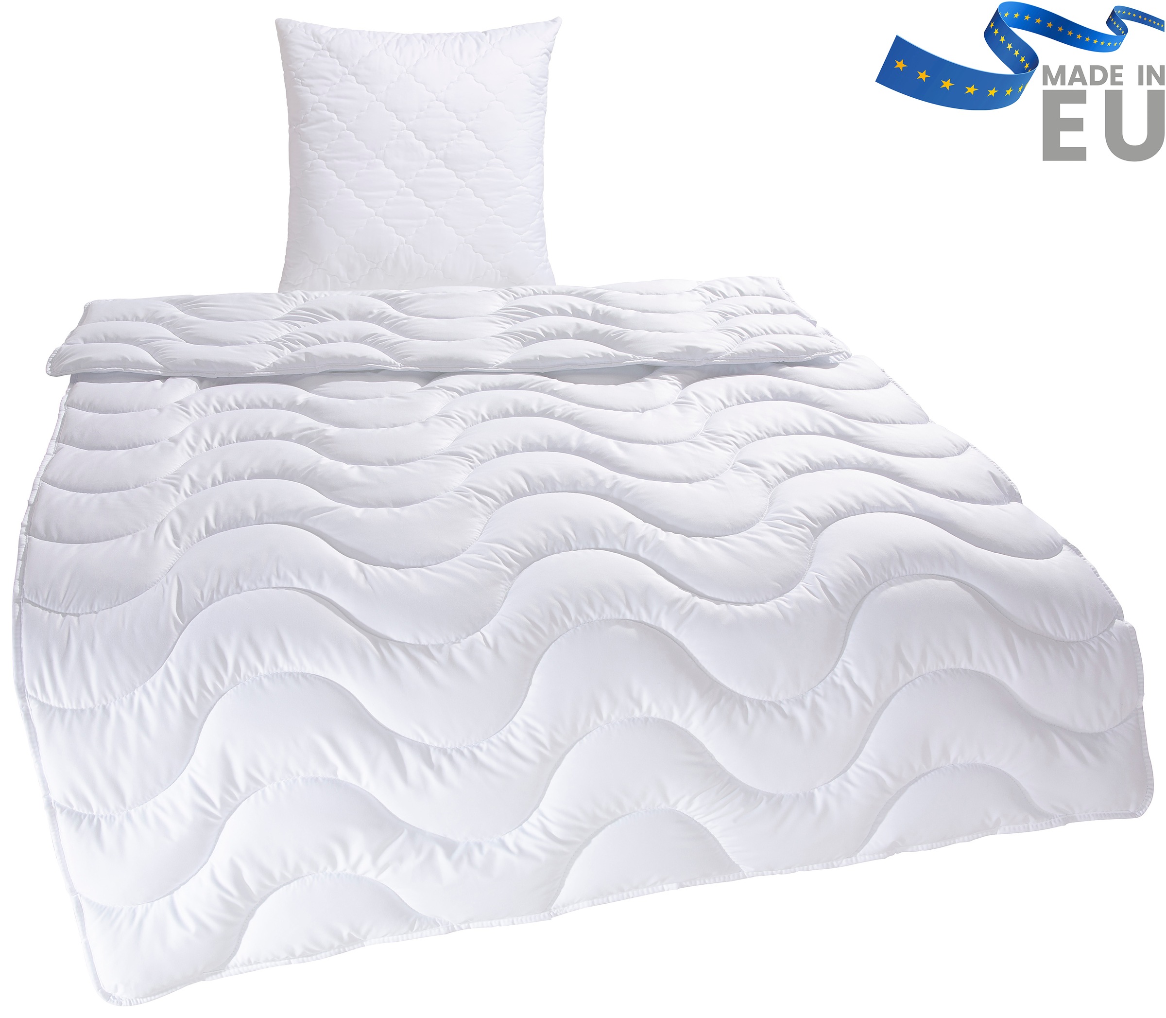 my home Microfaserbettdecke + Microfaserkissen »Mailo, Bettdecke 135x200 cm, 155x220 cm« 2-tlg., Set mit Kissen 80x80 cm, Sommer, Winter