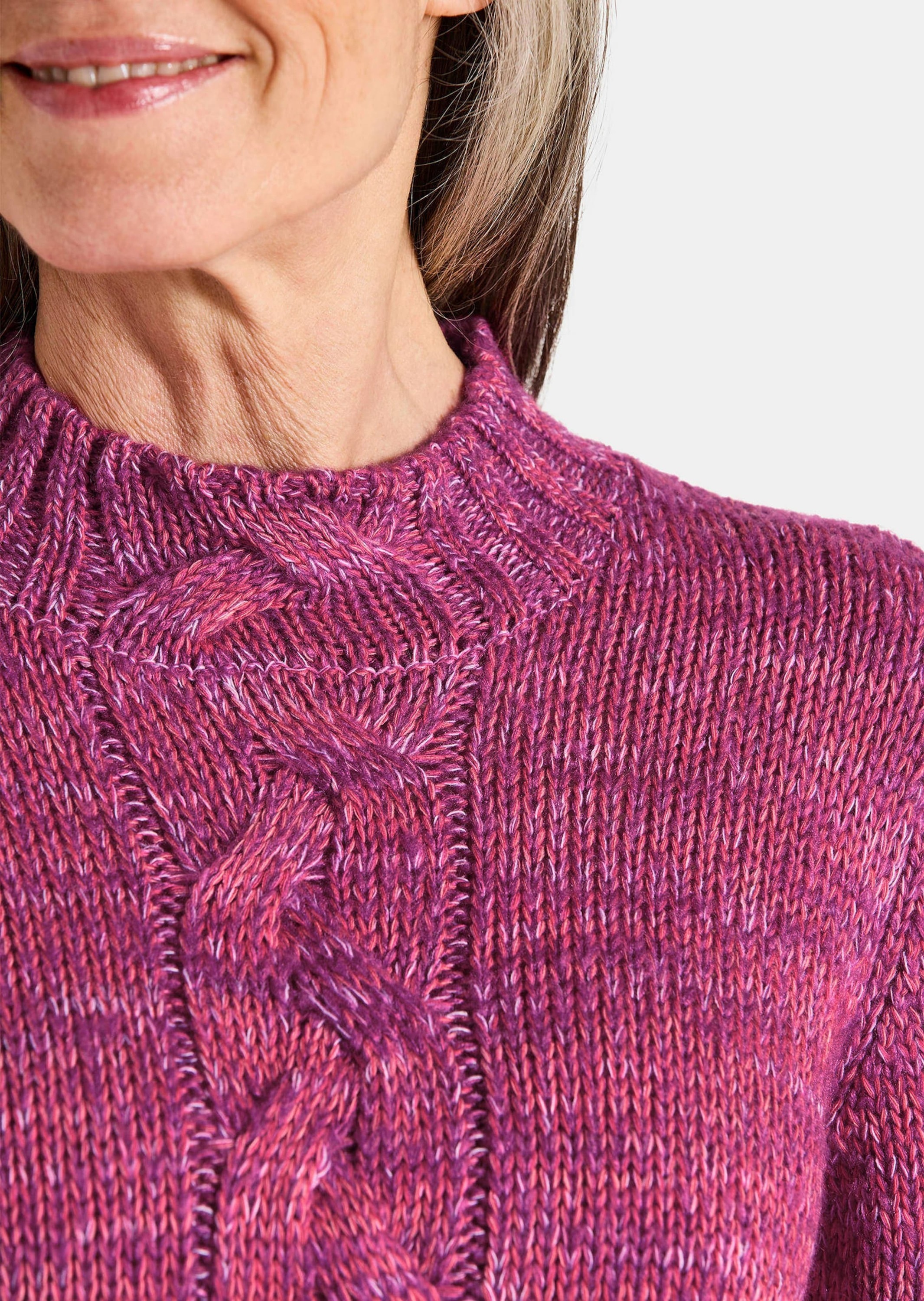 GOLDNER Rundhalspullover »Strickpullover mit Zopfstrick«
