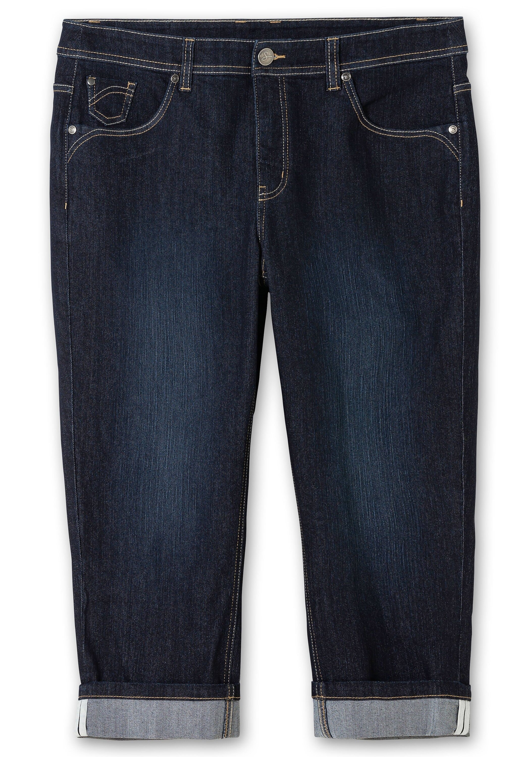 Sheego Stretch-Jeans »Schmale 7/8-Jeans mit Kontrasttape innen am Saum«
