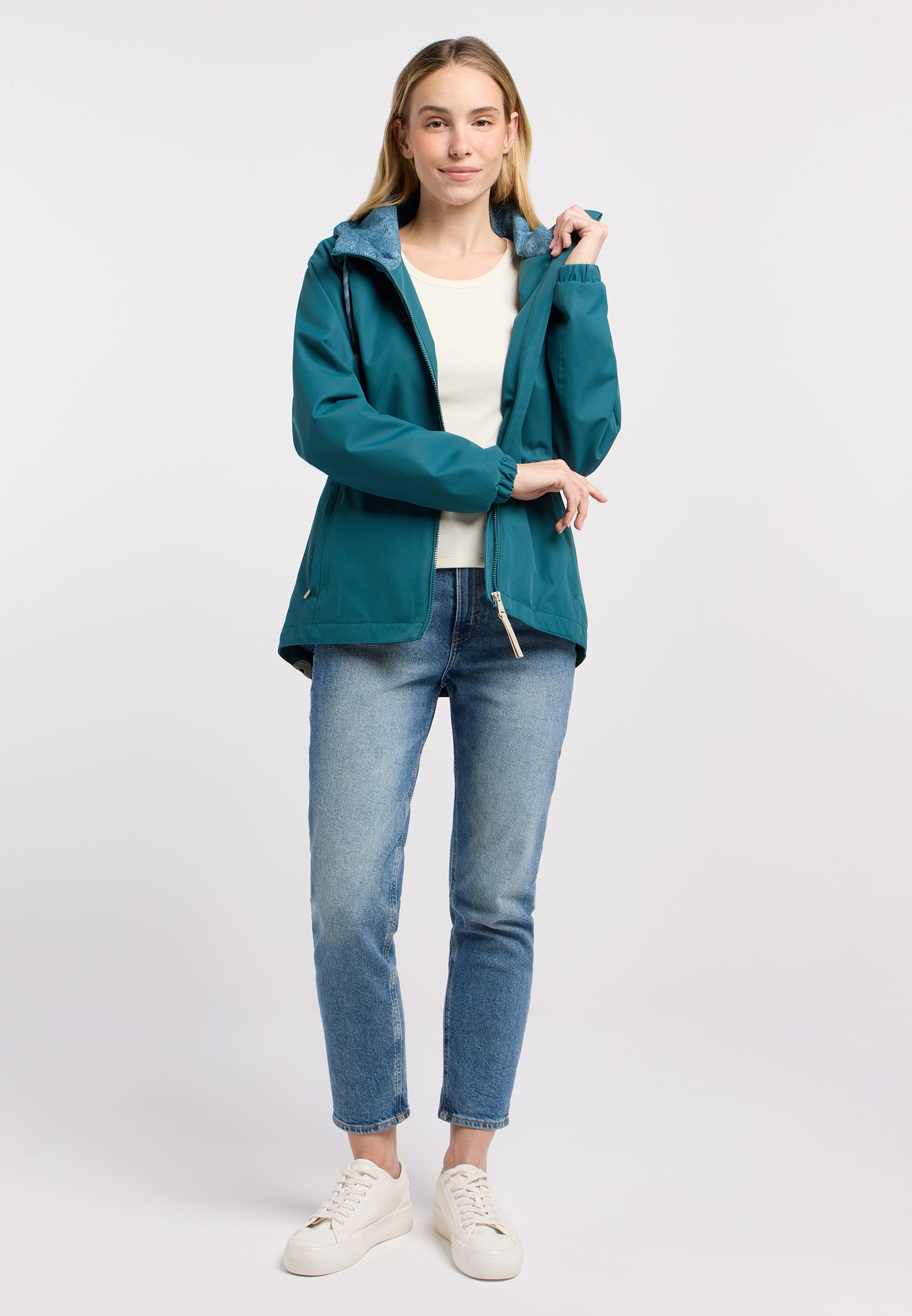 Ragwear Parka »DANKKA« mit Kapuze Mit Kordelzug, geblümtem Futter und reflektierenden Kordeln