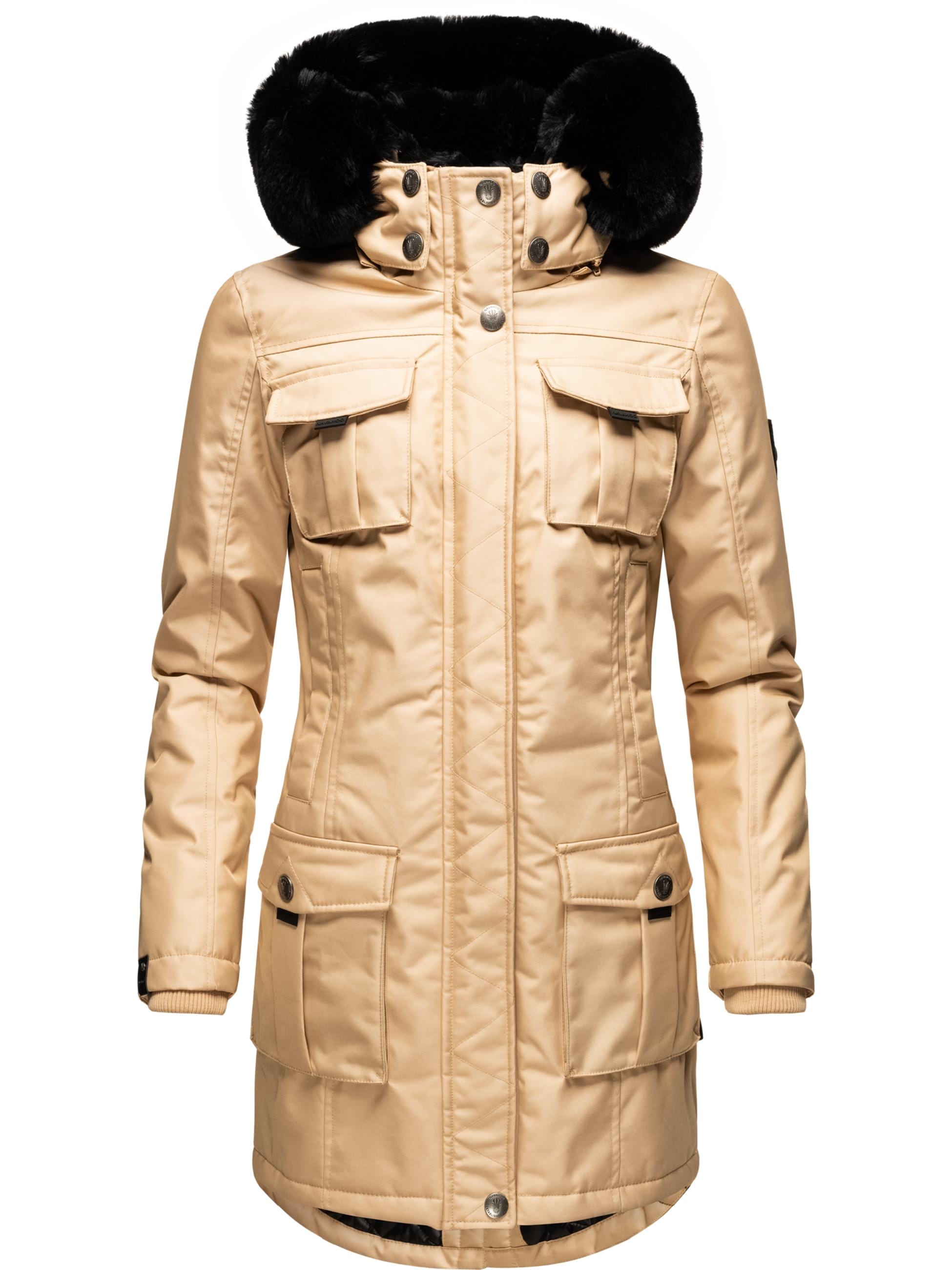 Navahoo Wintermantel »Wintermantel Tiniis«, Parka mit abnehmbarer Kapuze und extra Einkaufstasche