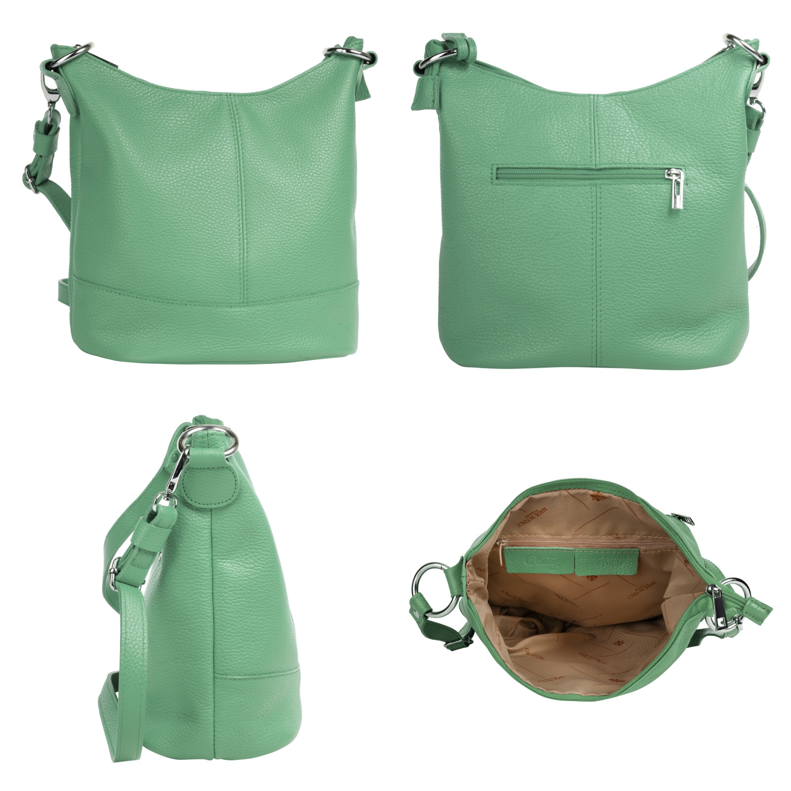 Cluty Umhängetasche, echt Leder, Made in Italy