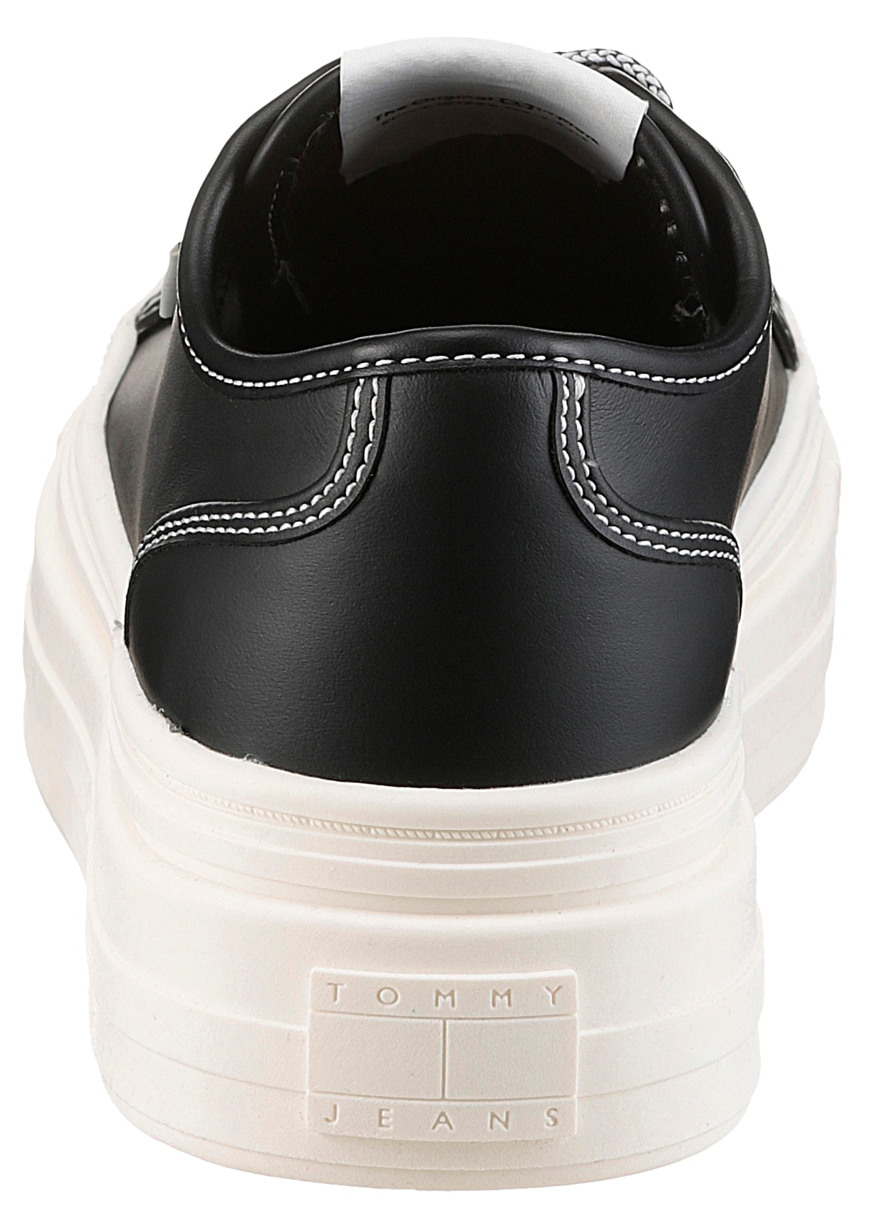 Tommy Jeans Plateausneaker »TJW FOXING VULC LC LEATHER«, Freizeitschuh, Halbschuh, Schnürschuh, Kontrast-Schnürsenkel