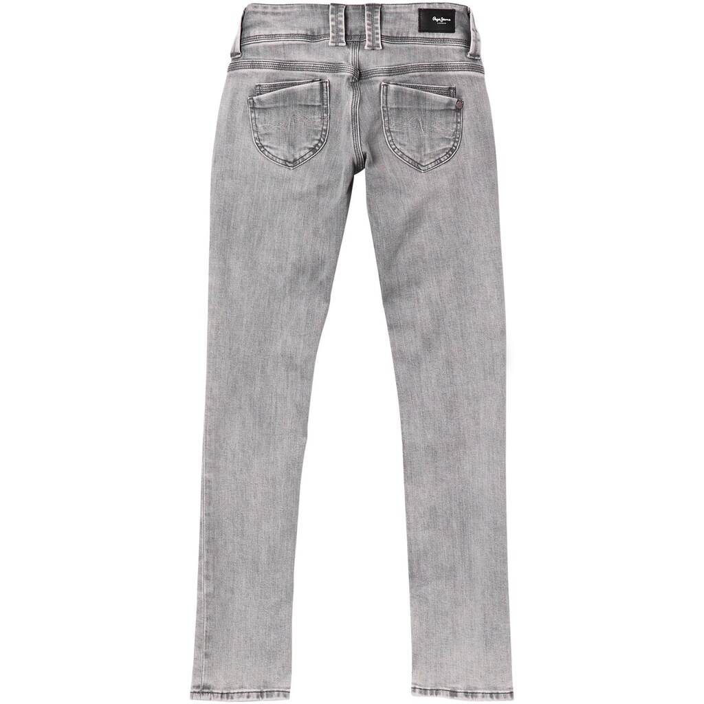 Pepe Jeans Gerade Jeans »VENUS«, Straight Passform mit niedrigem Doppel-Knopf-Bund und doppelter Gesäßtasche in tollem Komfort Stretch Denim