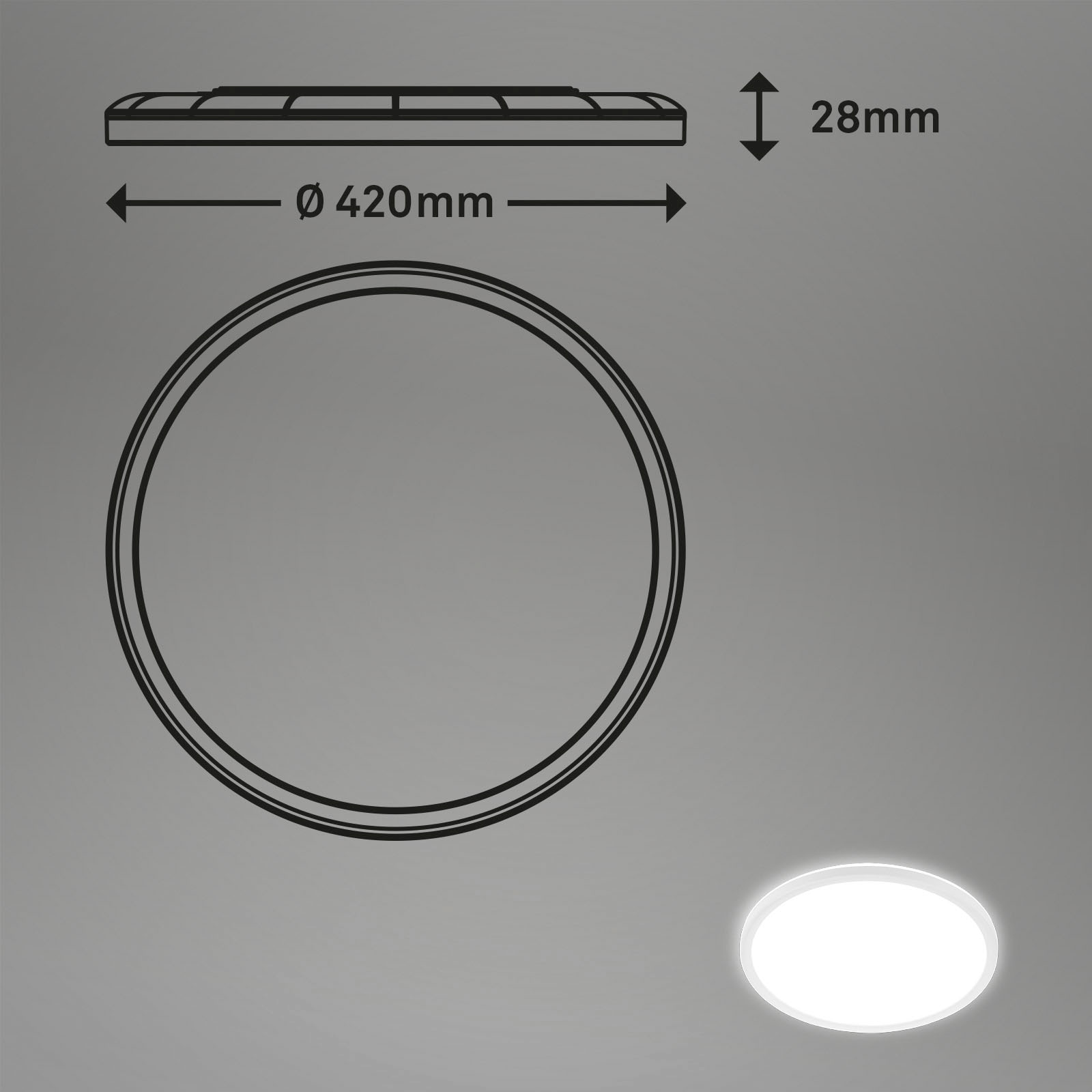 Briloner Leuchten LED Deckenleuchte »7157416 SLIM«, Leuchtmittel LED-Board | LED fest integriert, Deckenlampe, 42x2,9cm, Weiß, 22W, Wohnzimmer, Schlafzimmer, Küche