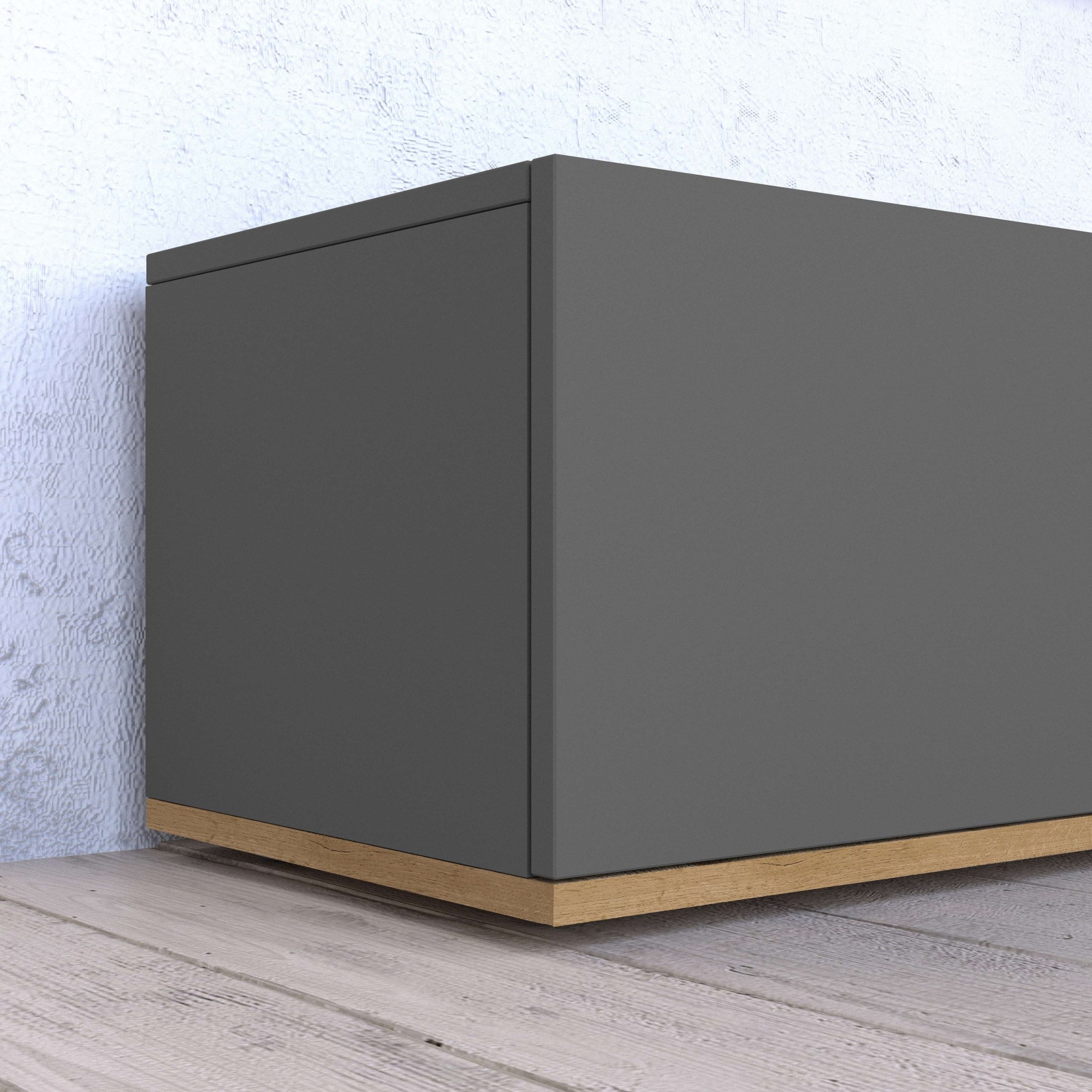 OTTO home Lowboard »BOLSENA,TV-Kommode, TV-Möbel,TV-Bank, 4 Fächer und offenes Ablagefach« 1 Stk. tlg. stehend/hängend montierbar, Made in Italy, B/T/H: 200 × 35 × 31,2 cm