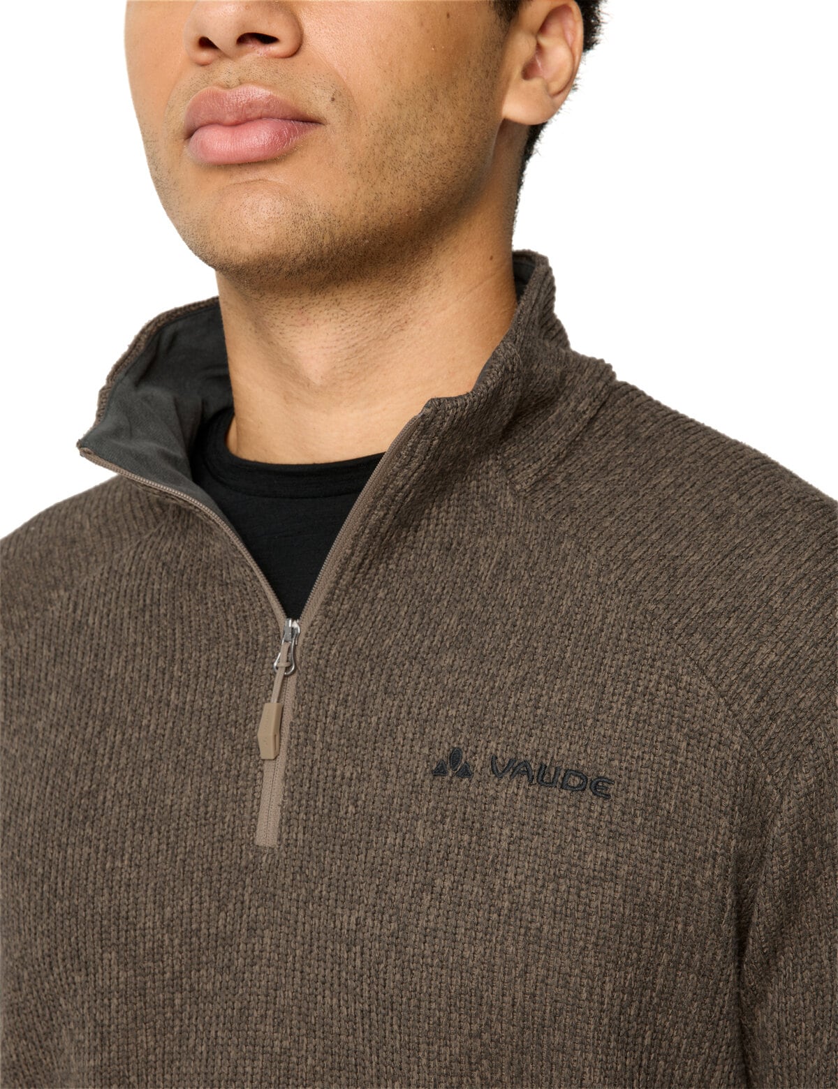 VAUDE Stehkragenpullover »MEN'S TESERO PULLOVER II« mit kurzem Reißverschluss, in Strickoptik, für kühle Tage