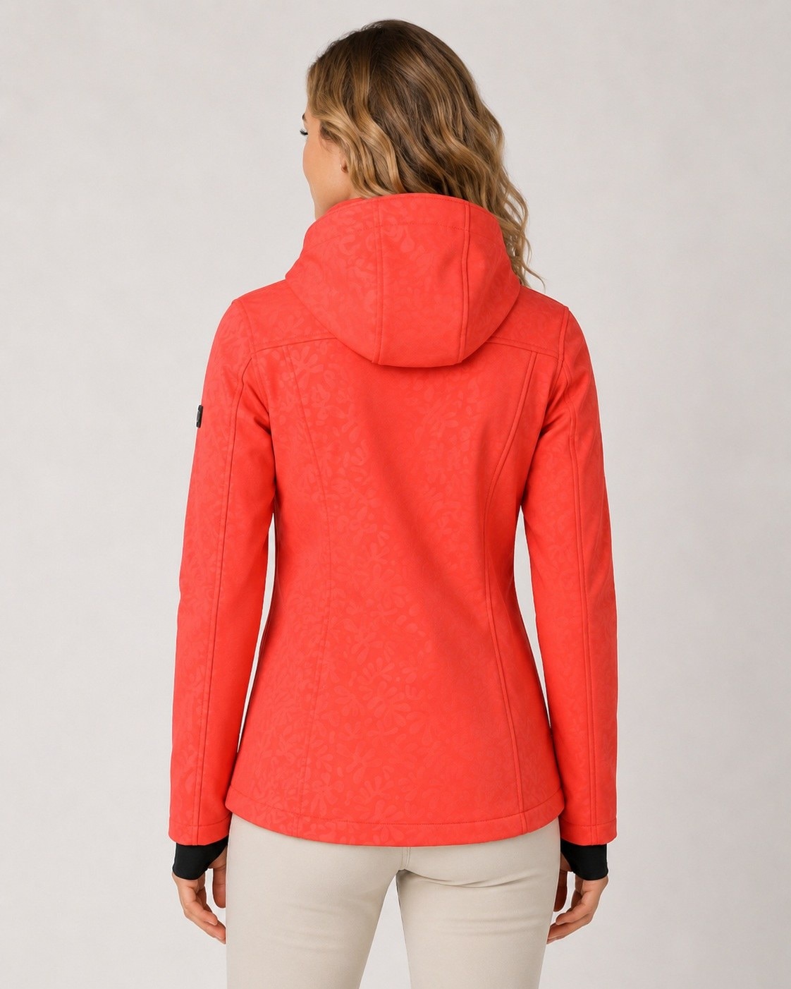 LPO Softshelljacke »Softshelljacke Janice Übergangsjacke« mit Kapuze Allover-Print