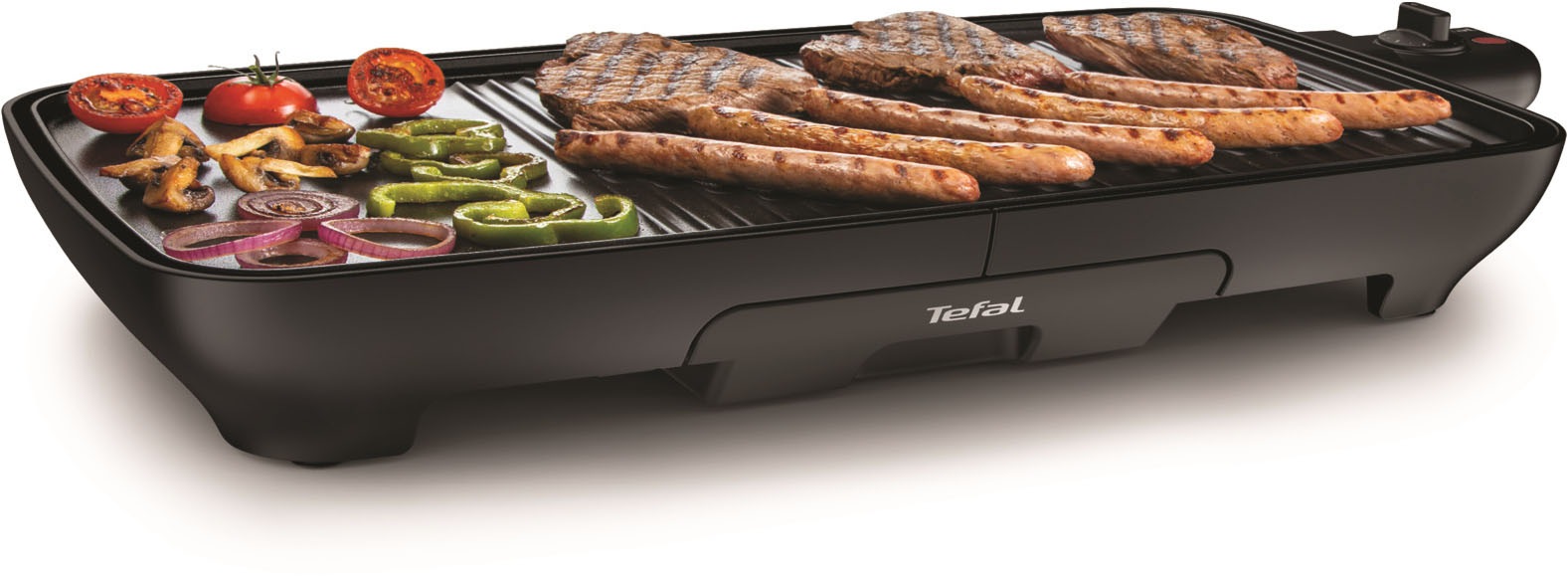 Tefal Tischgrill »Malaga, spülmaschinengeeignete Platte und Saftauffangbehälter«, 2000 W, Thermosignal-Wärmeanzeige, TG3918