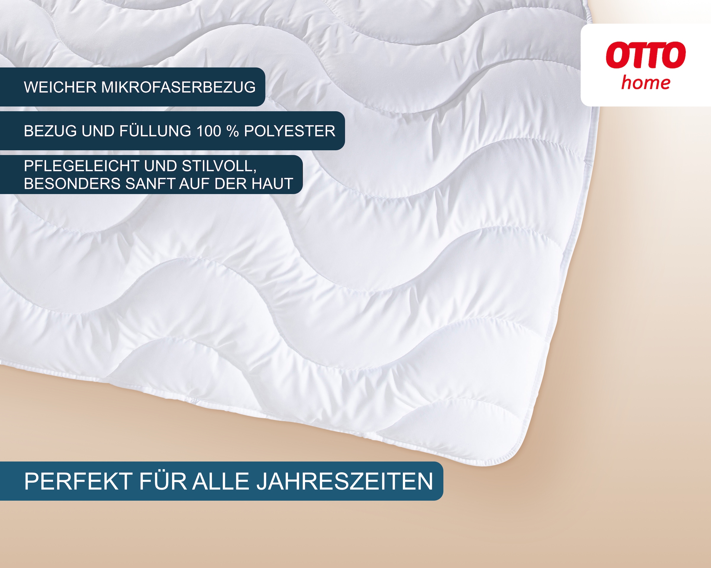 OTTO home Microfaserbettdecke »Mailo Bettdecke 135x200 cm, 155x220 cm« normal Füllung Polyester 1 Stk. tlg. Sommer, Winter, Decke, kuschelweicher Microfaser-Feinbatist Bezug