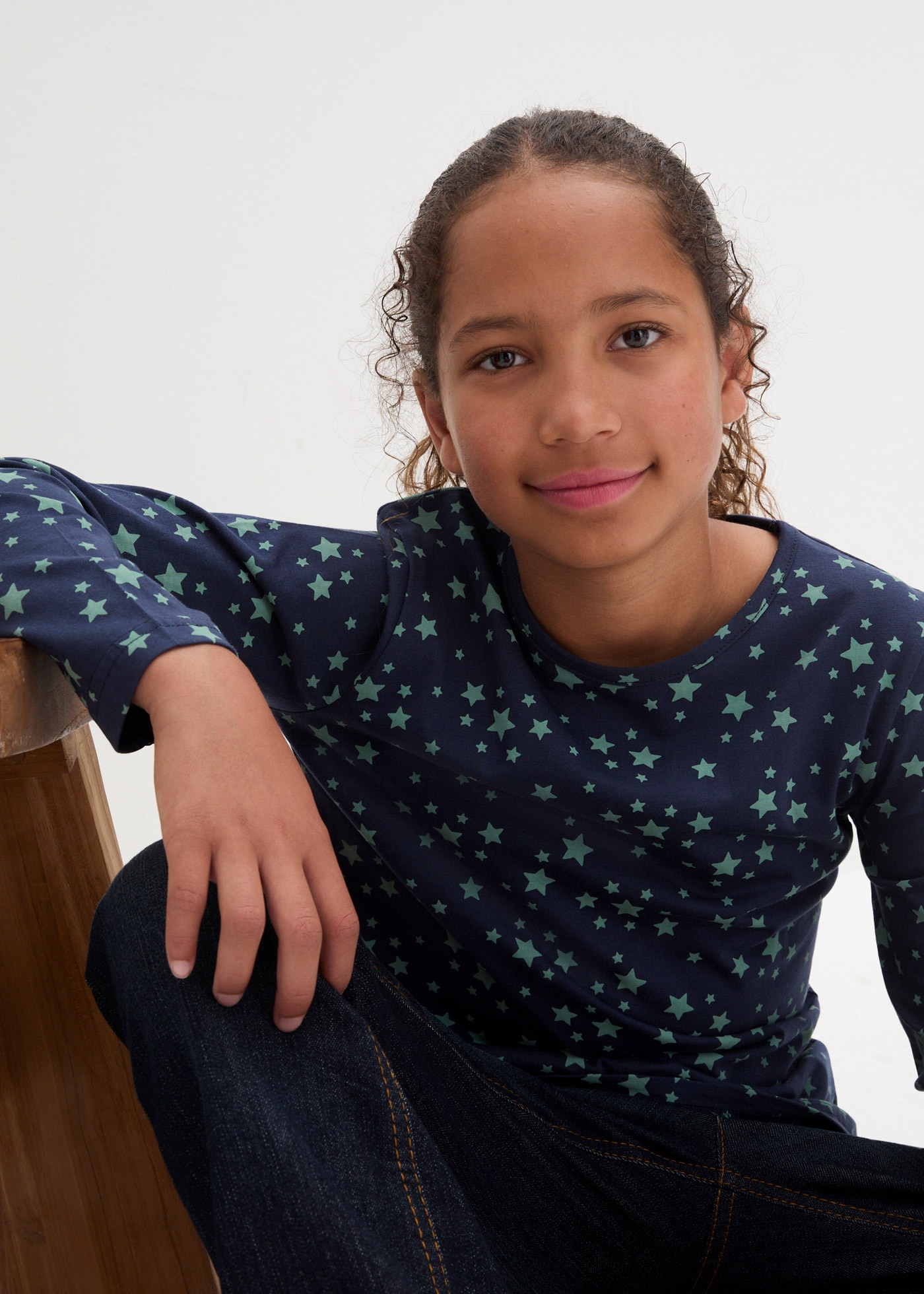 bonprix Langarmshirt Packung, 3, 3 Stk. schmale Passform, Langarm, aus Baumwolle