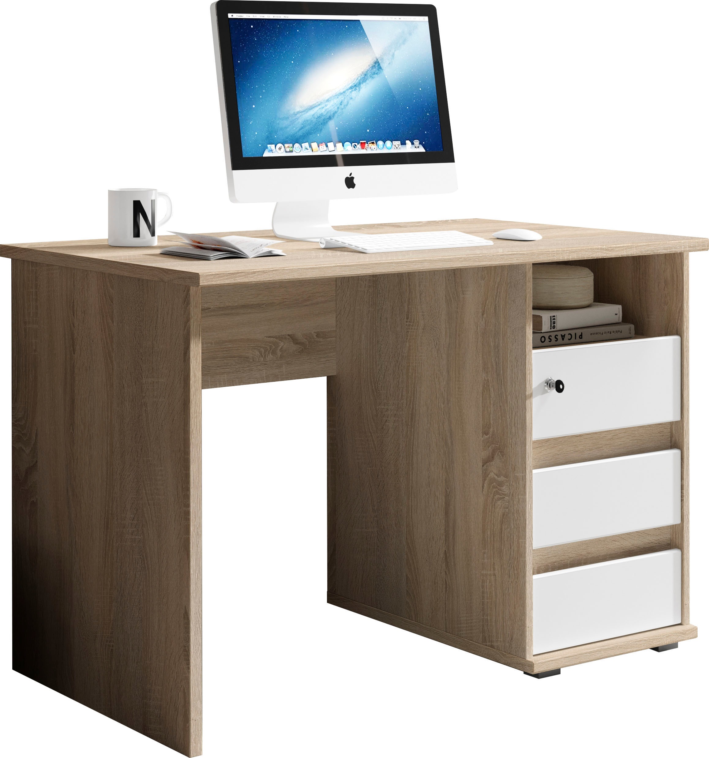 BEGA OFFICE Schreibtisch »Primus 1«, mit Schubkasten abschließbar in 3  Farbausführungen bei OTTO