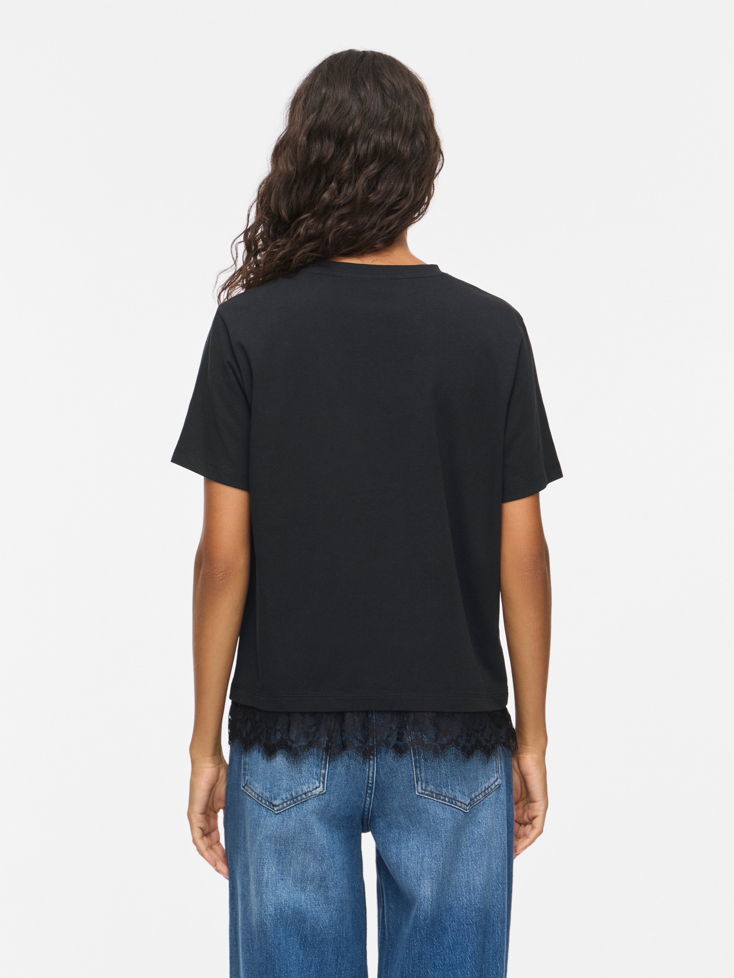 Vila T-Shirt »VINORA S/S LACE T-SHIRT - NOOS« Baumwollmischung,